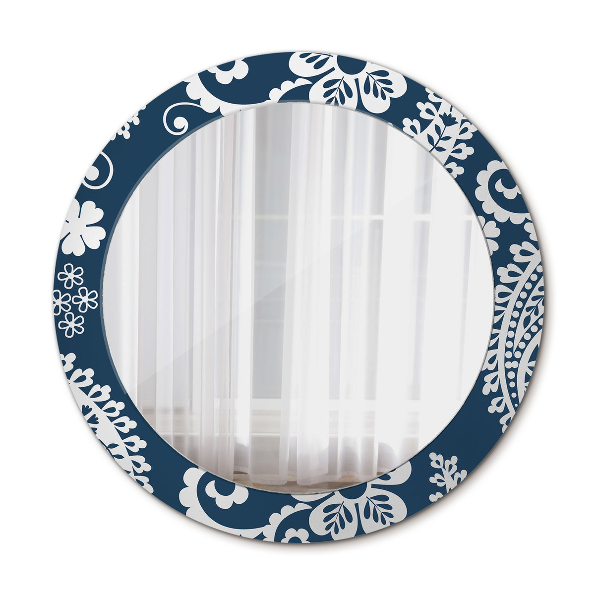 Nowoczesne Lustro Okrągłe Kompozycja Paisley 70cm