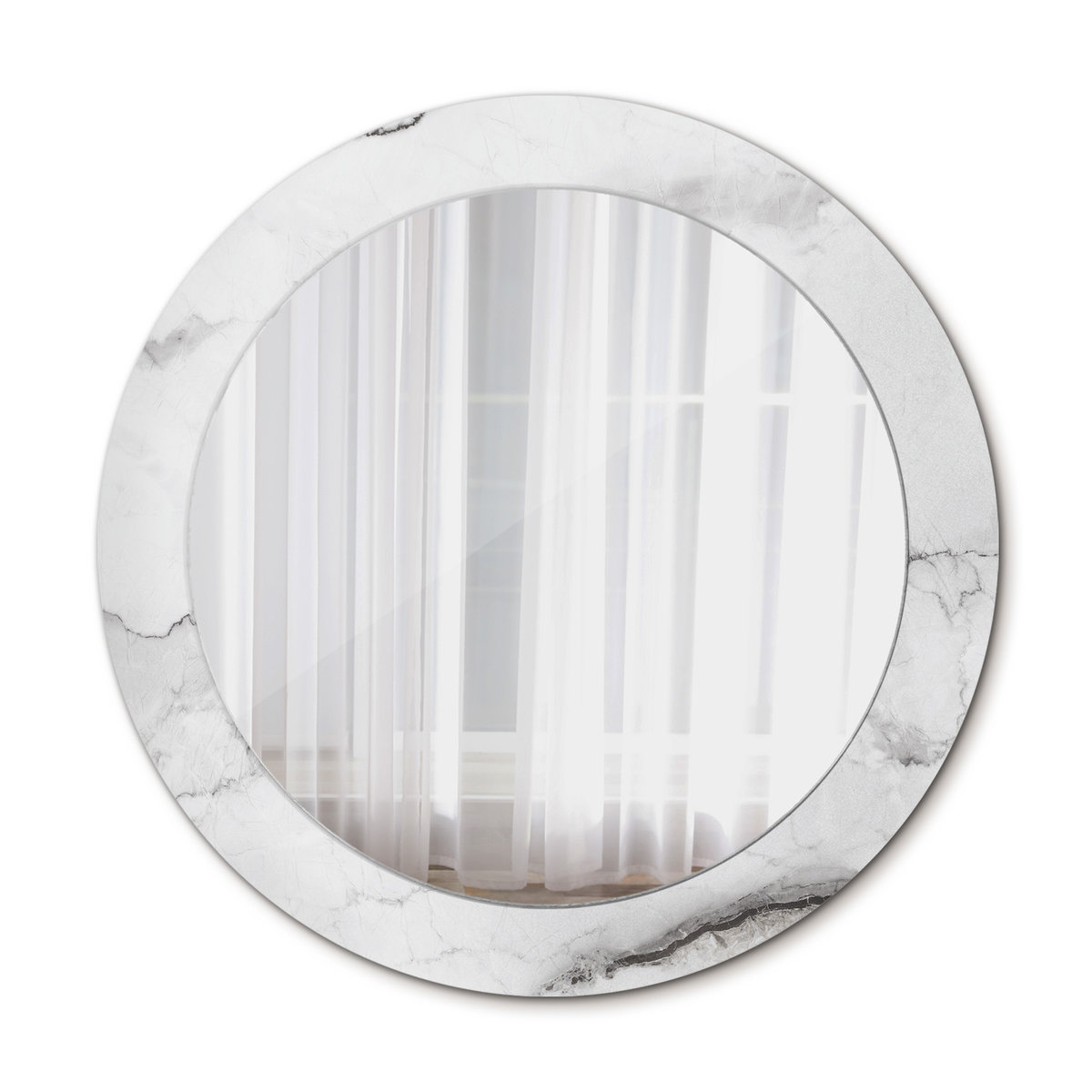 Nowoczesne Lustro do Salonu Biały marmur 70cm
