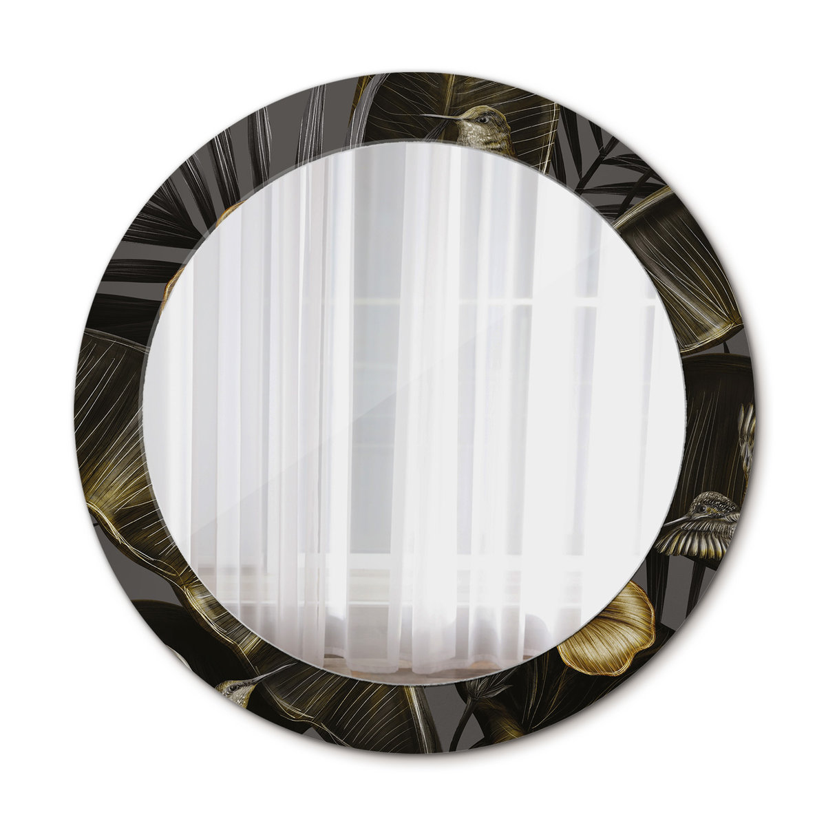 Nowoczesne Lustro do Salonu Kwiaty hibiskusa 70cm