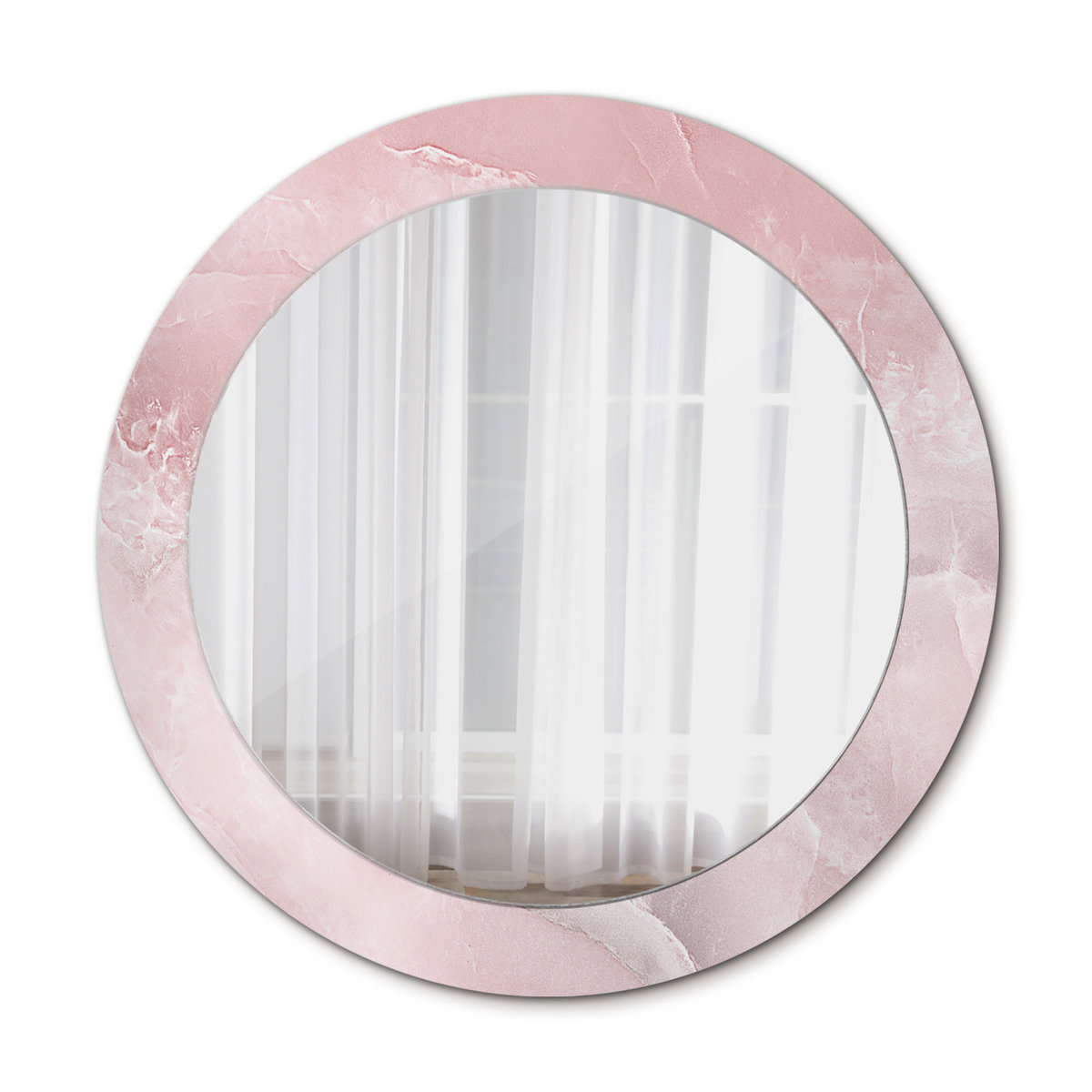Nowoczesne Lustro do Salonu Różowy kamień 70cm
