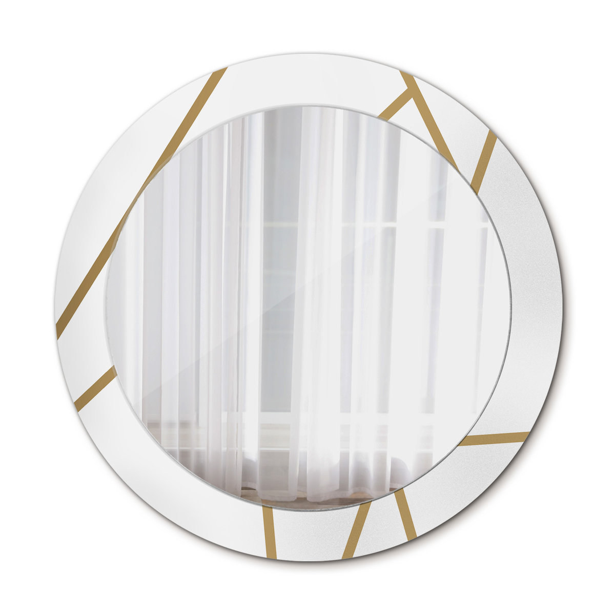 Okrągłe Lustro Łazienkowe Kompozycja liniowa 70cm