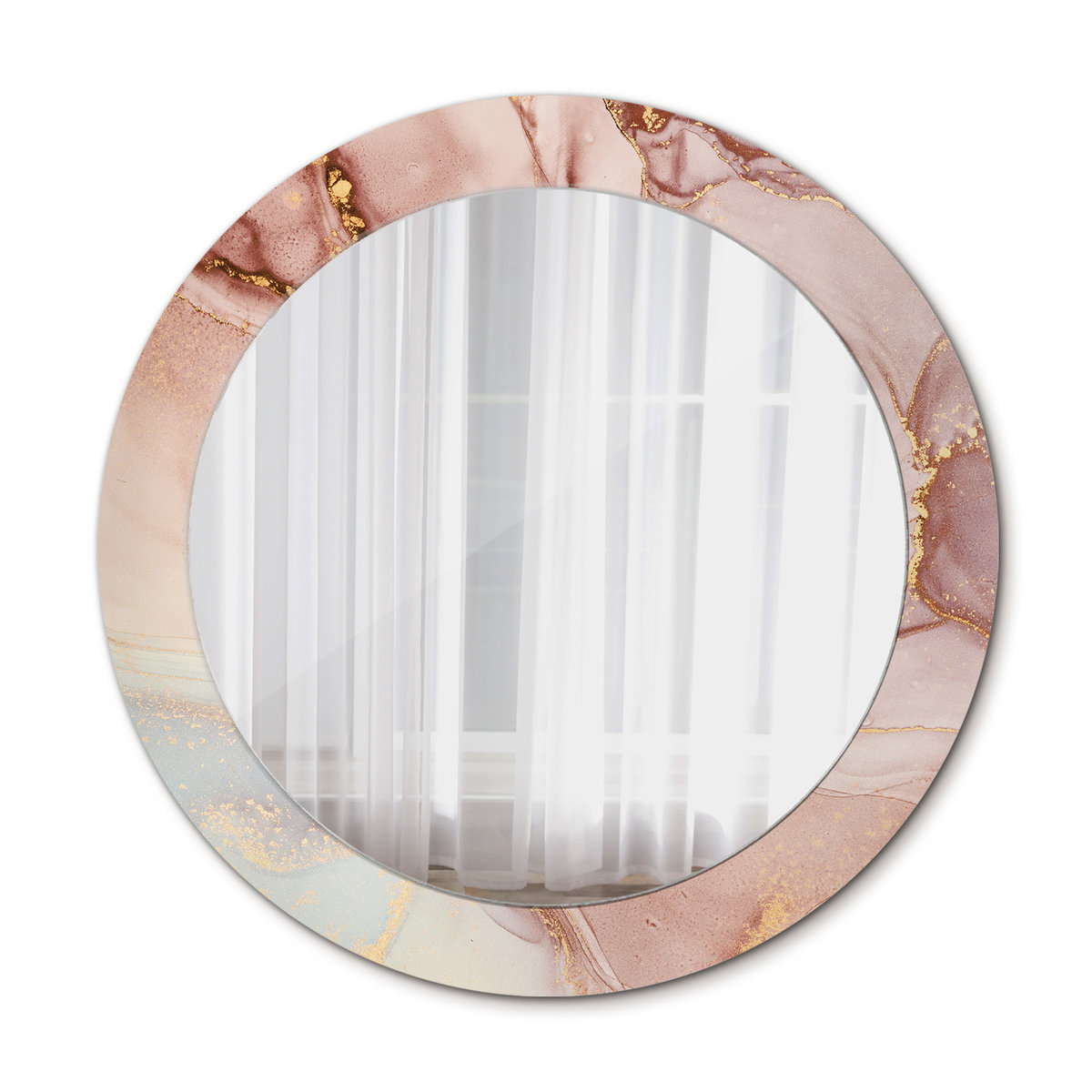 Nowoczesne Lustro Abstrakcyjny płyn 70cm