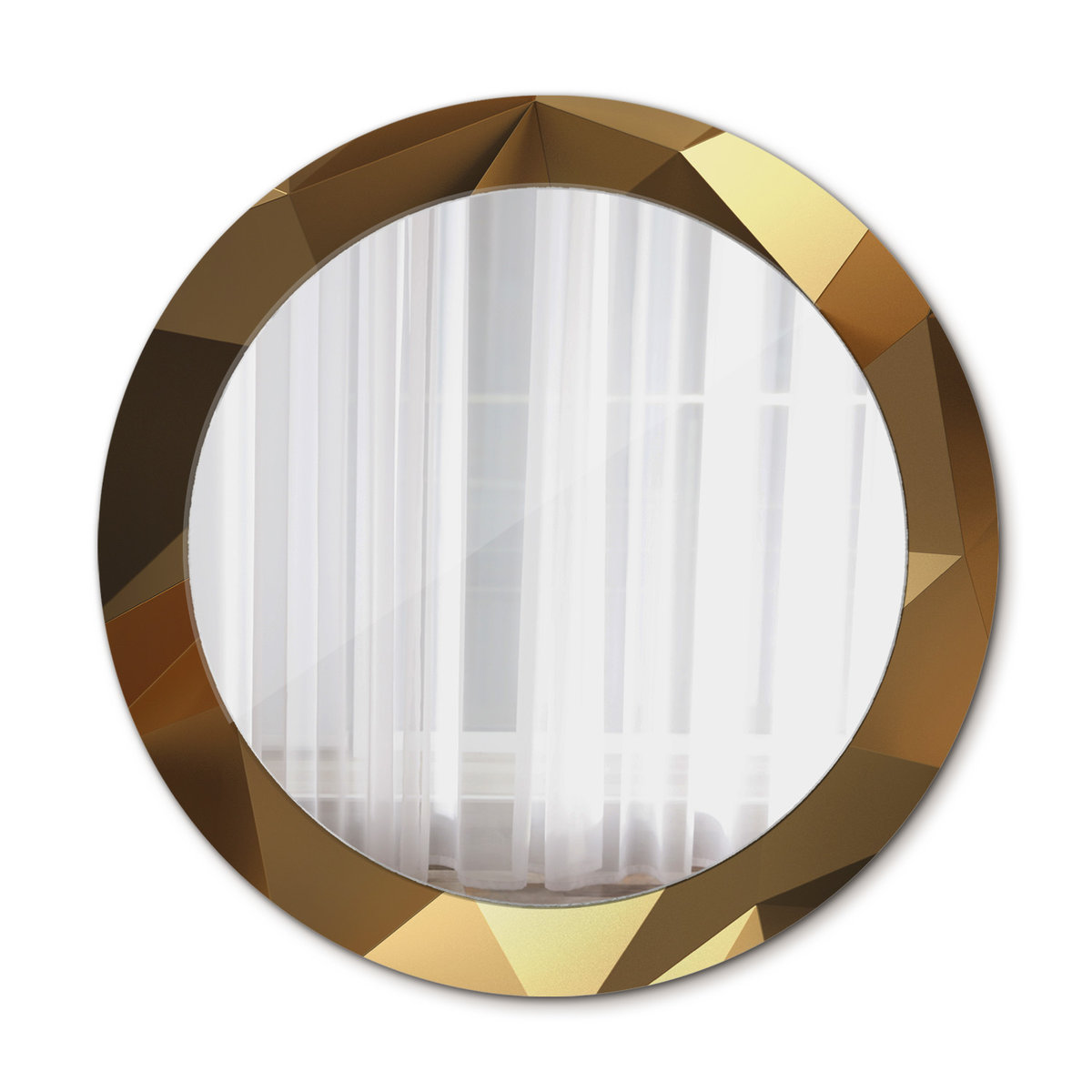 Ścienne Lustro Rama Geometryczny wzór 70cm