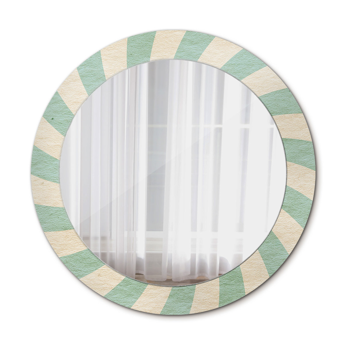 Okrągłe Lustro Ścienne Retro pastelowy wzór 70cm
