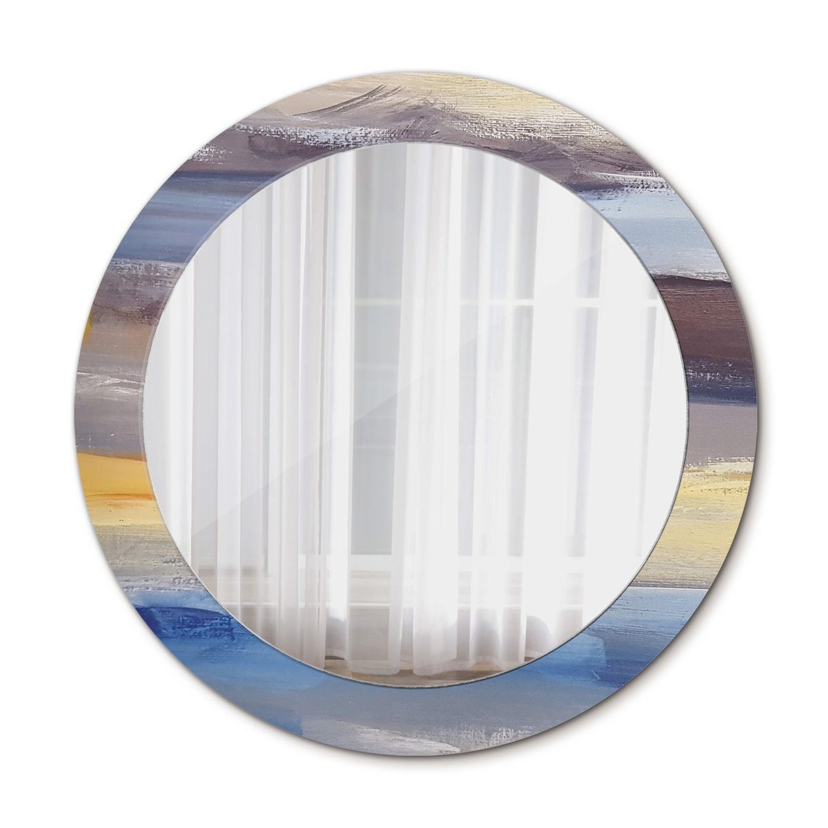 Nowoczesne Lustro w ramie Abstrakcyjny obraz 70cm