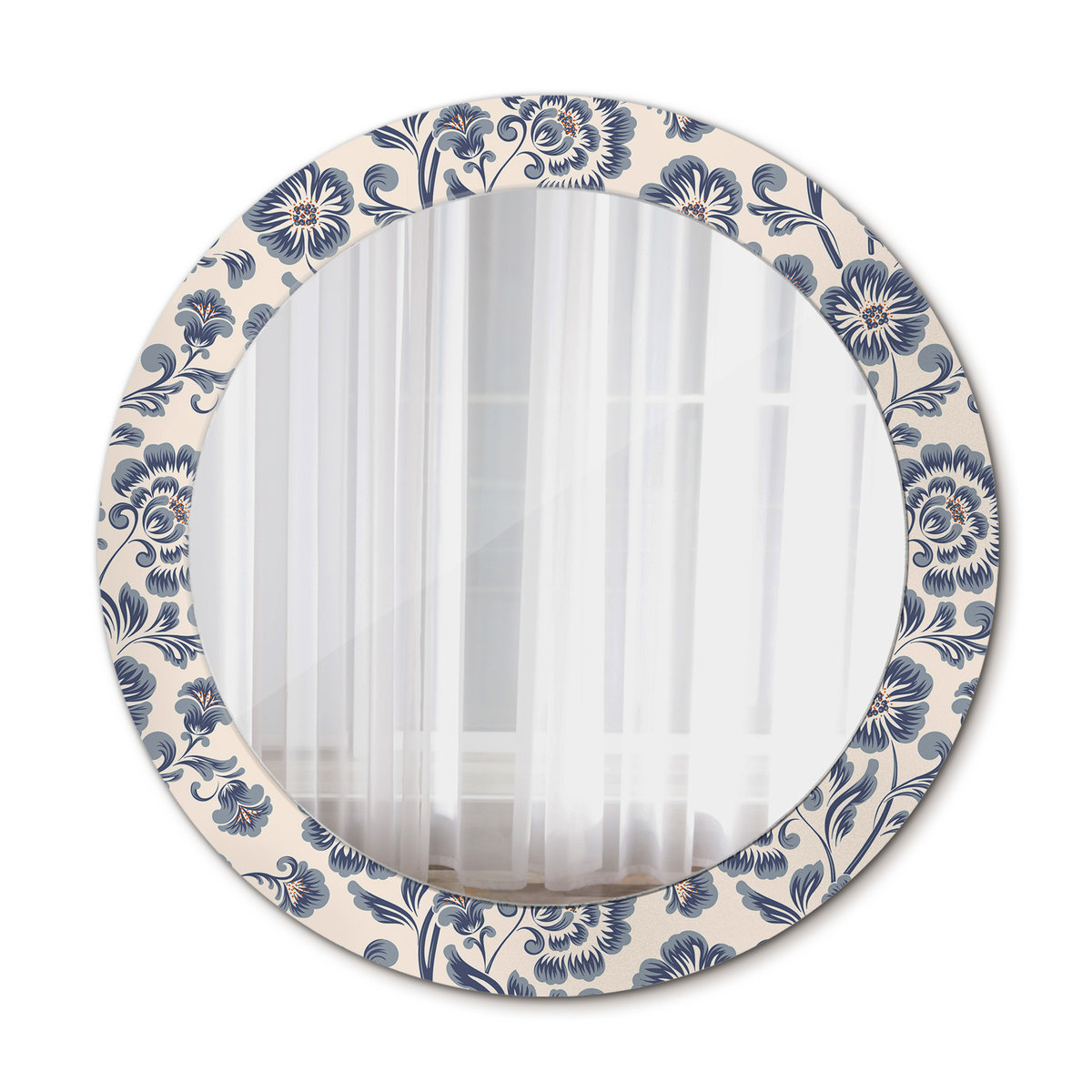 Lustro do Łazienki Glamour Kwiecisty wzór 70cm