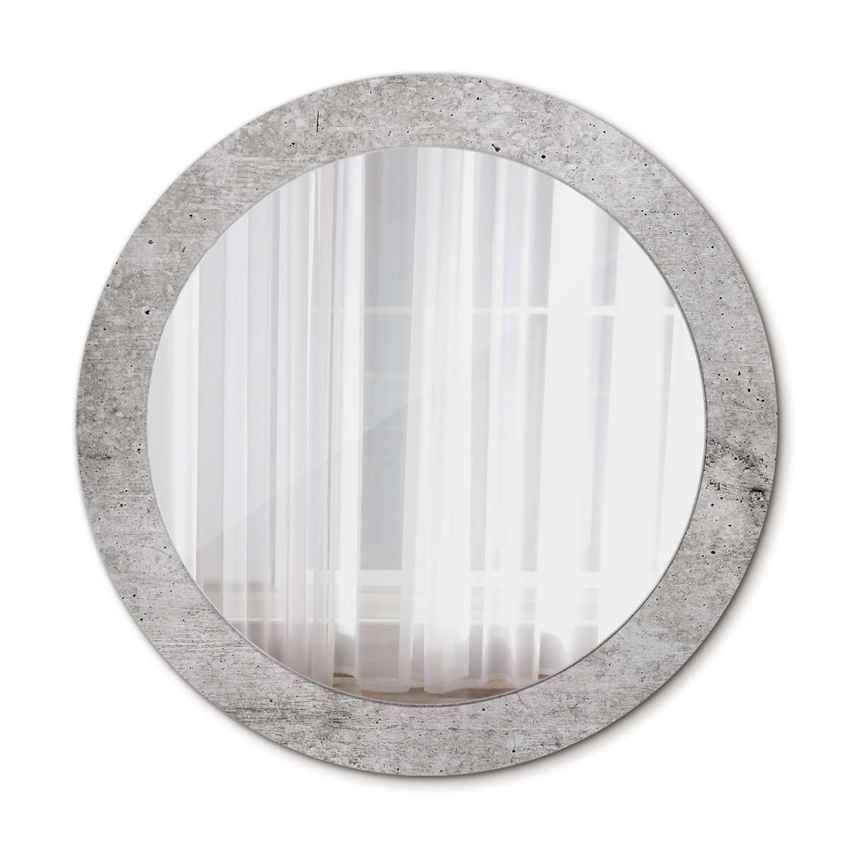Okrągłe Lustro do Salonu Ścienne Szary beton 70cm