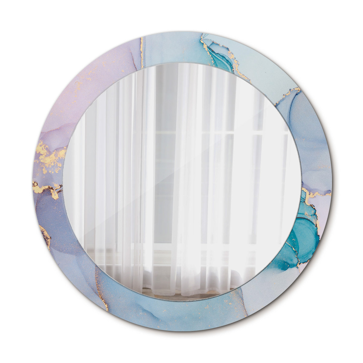 Nowoczesne Lustro w ramie Abstrakcyjny płyn 70cm