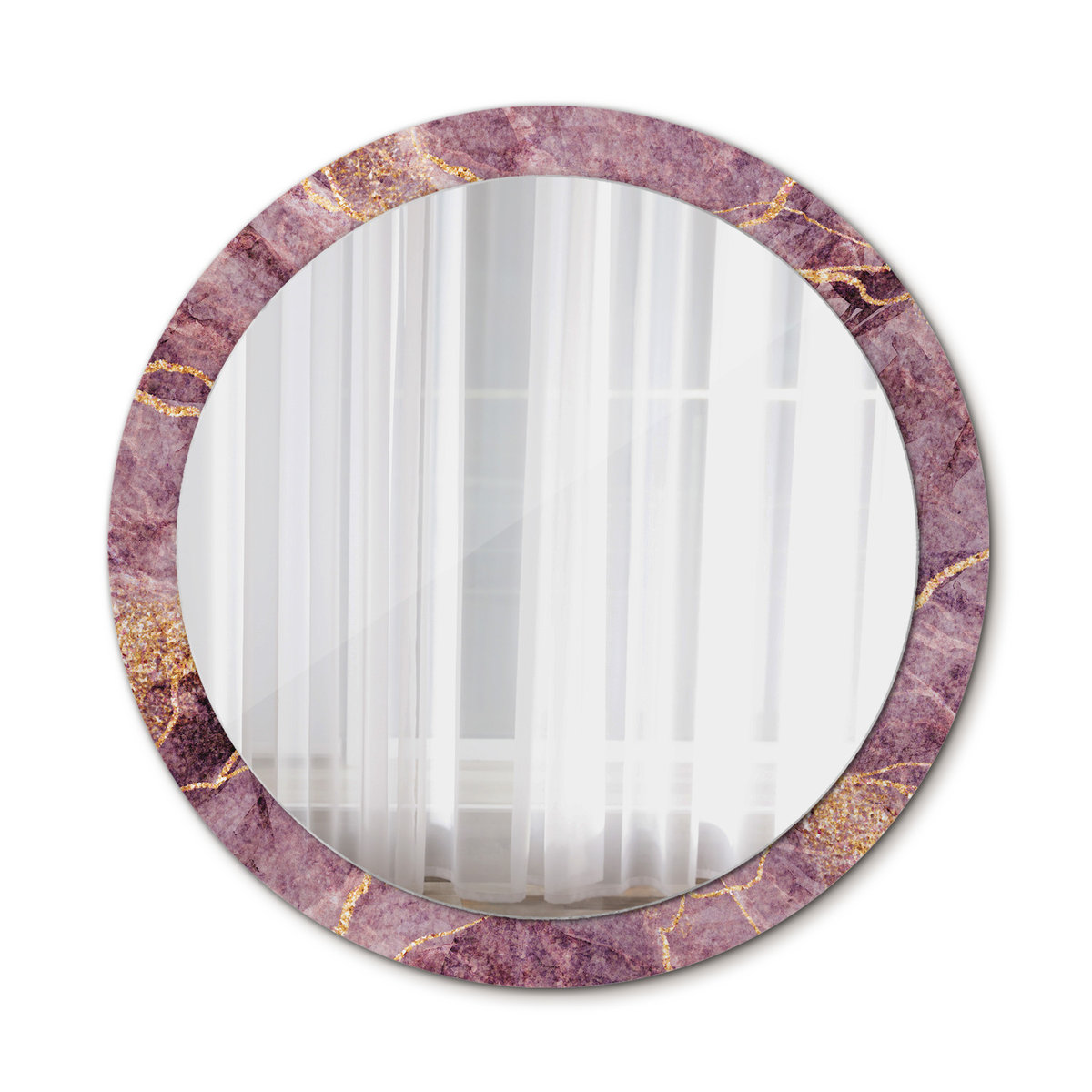 Nowoczesne Lustro Marmur z dodatkiem złota 90cm