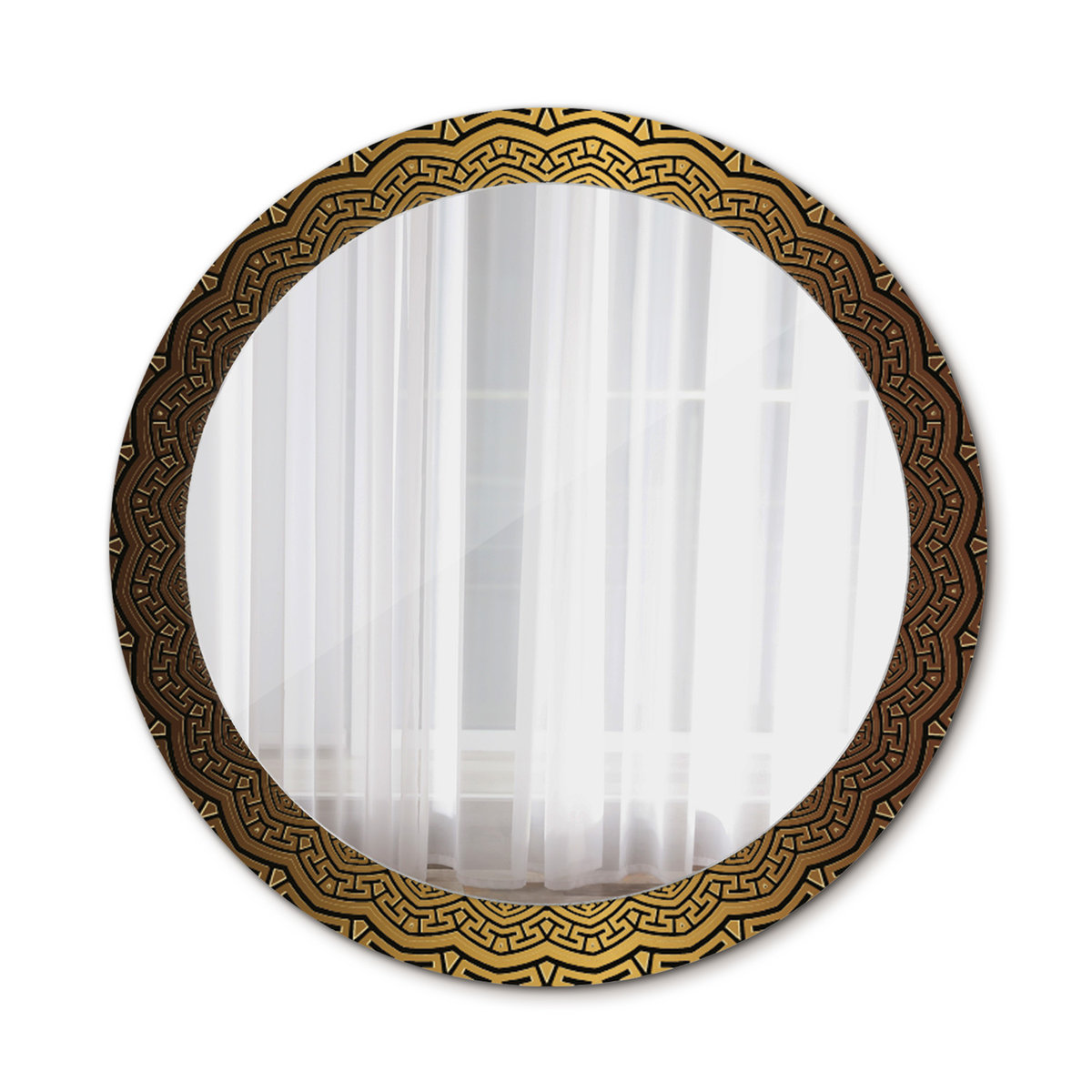 Nowoczesne Lustro w ramie Grecki ornament 80cm