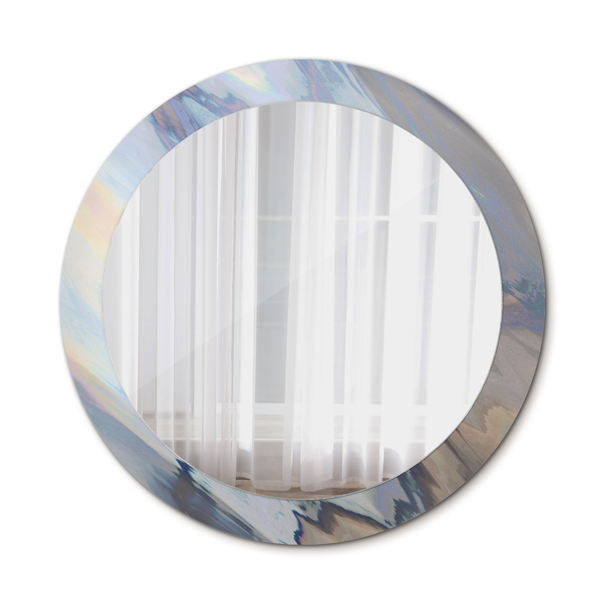 Nowoczesne Lustro Abstrakcyjne fale 80cm