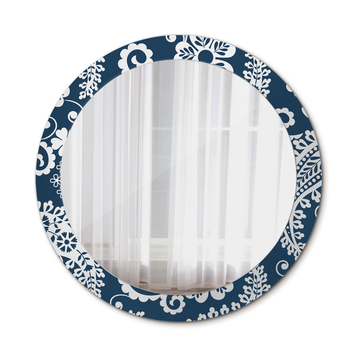 Nowoczesne Lustro Okrągłe Kompozycja Paisley 80cm