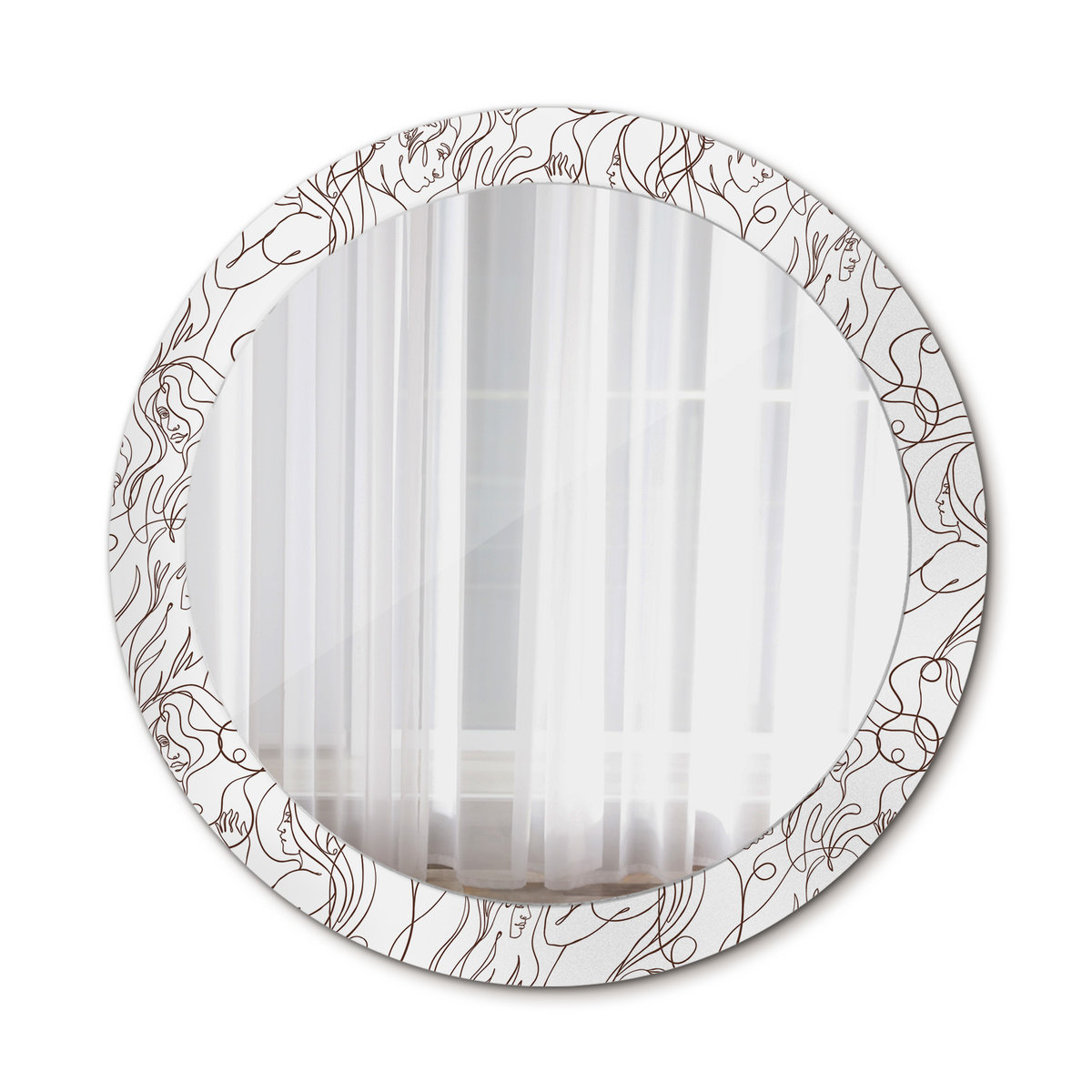 Okrągłe Lustro Łazienkowe Twarze z linii 80cm