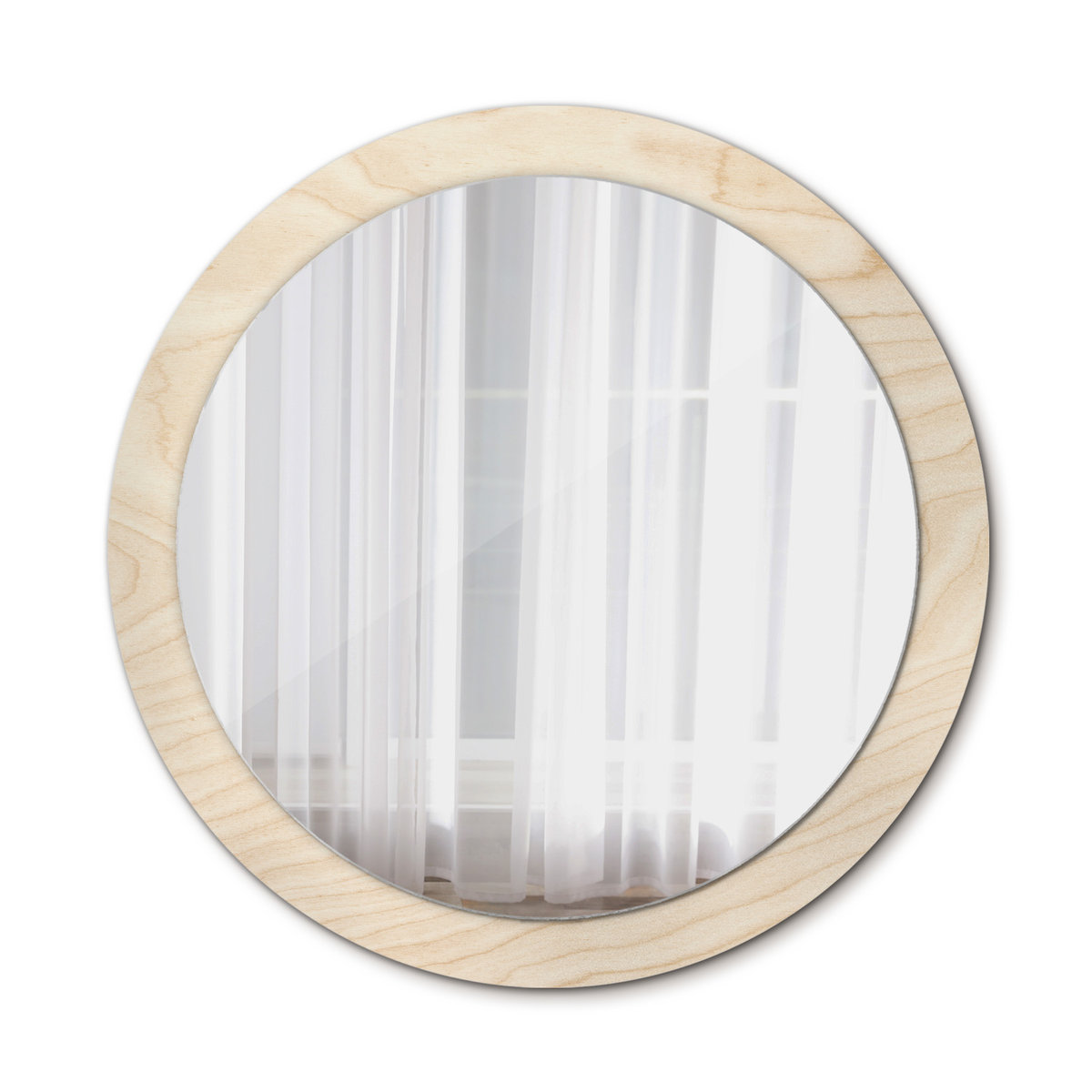 Ścienne Lustro Rama Glamour Drewno jasne 90cm