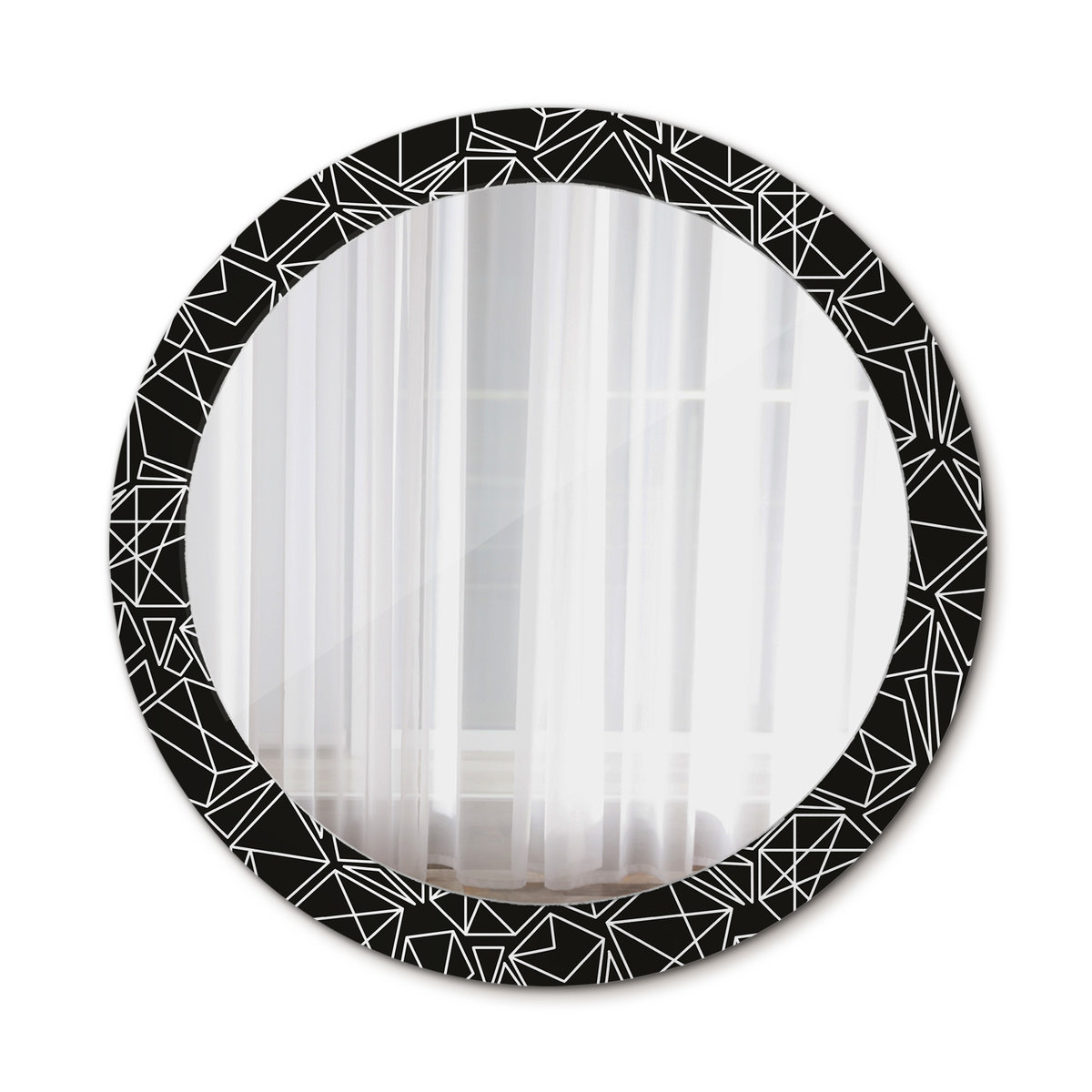 Nowoczesne Lustro Okrągłe Geometryczny wzór 80cm