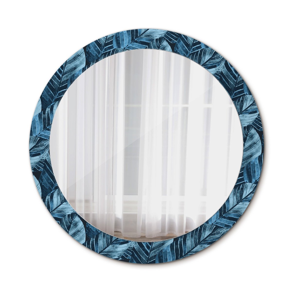 Ścienne Lustro Rama Glamour Liście dżungli 80cm
