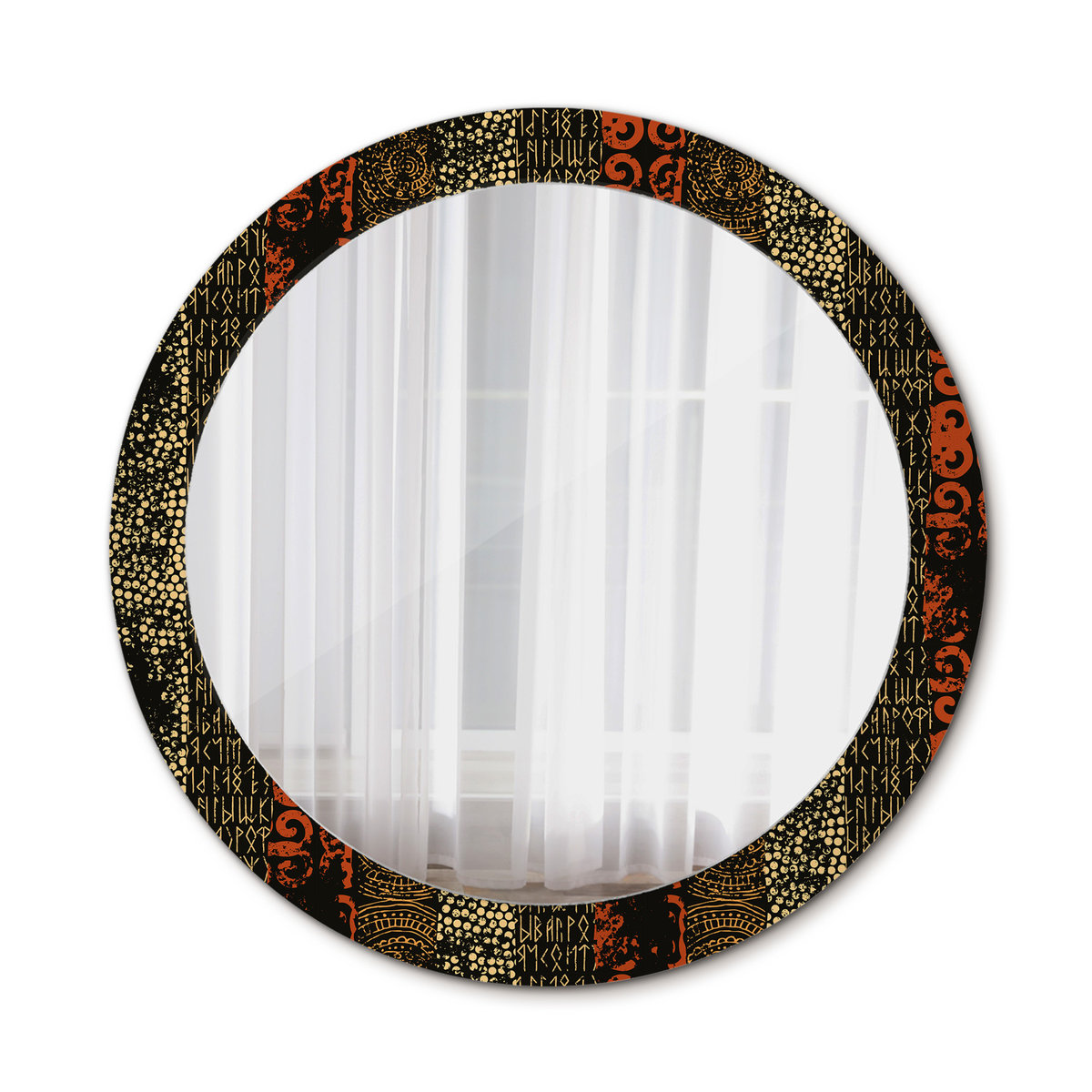Okrągłe Lustro Grunge wzór 80cm