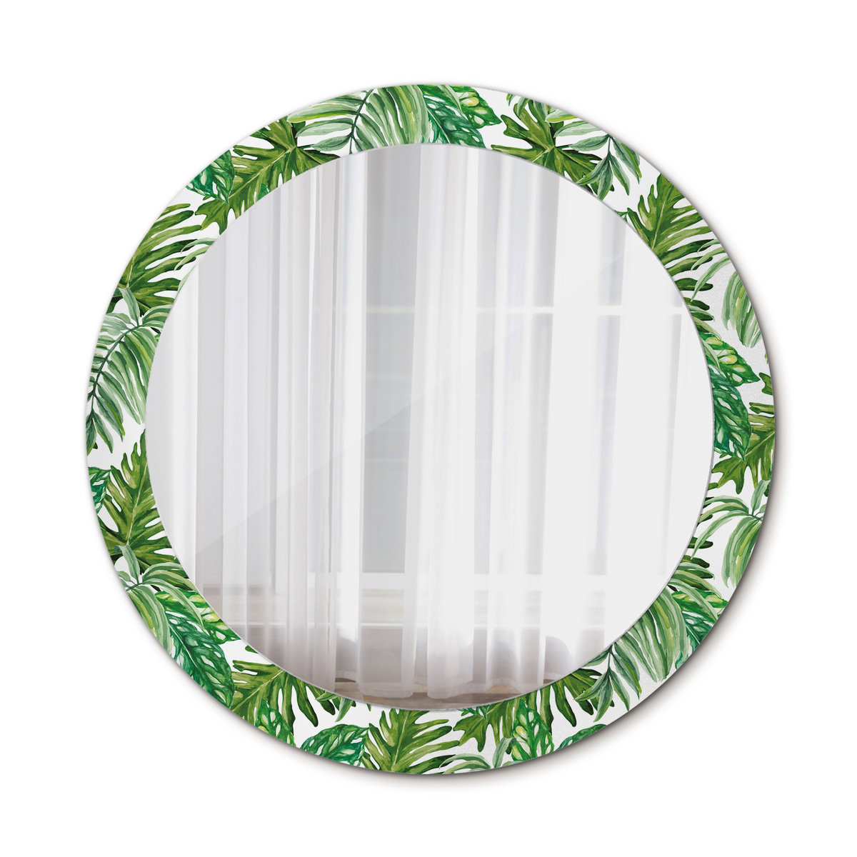 Nowoczesne Lustro do Łazienki Liście dżungli 80cm