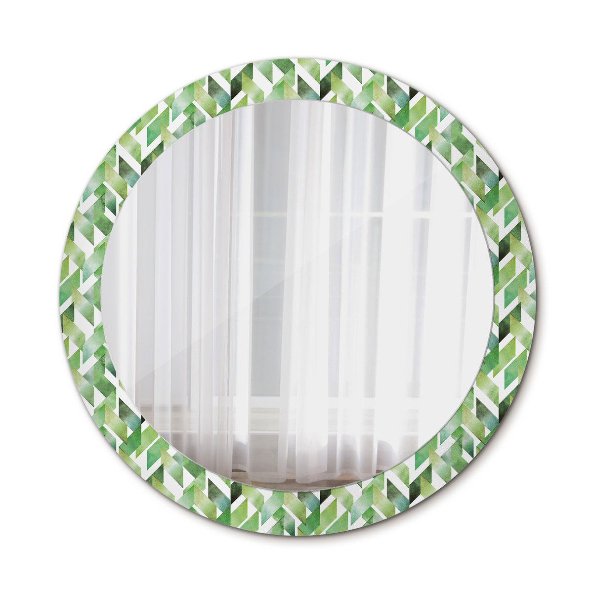 Nowoczesne Lustro Okrągłe Jodełka 80cm