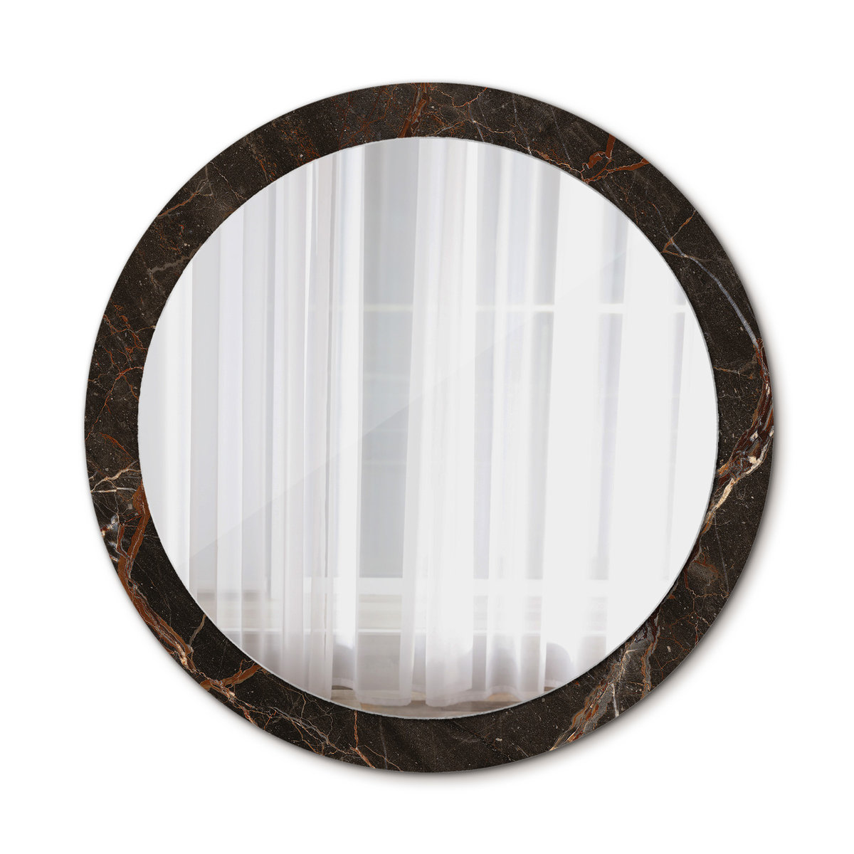 Ścienne Lustro Łazienkowe Brązowy marmur 90cm