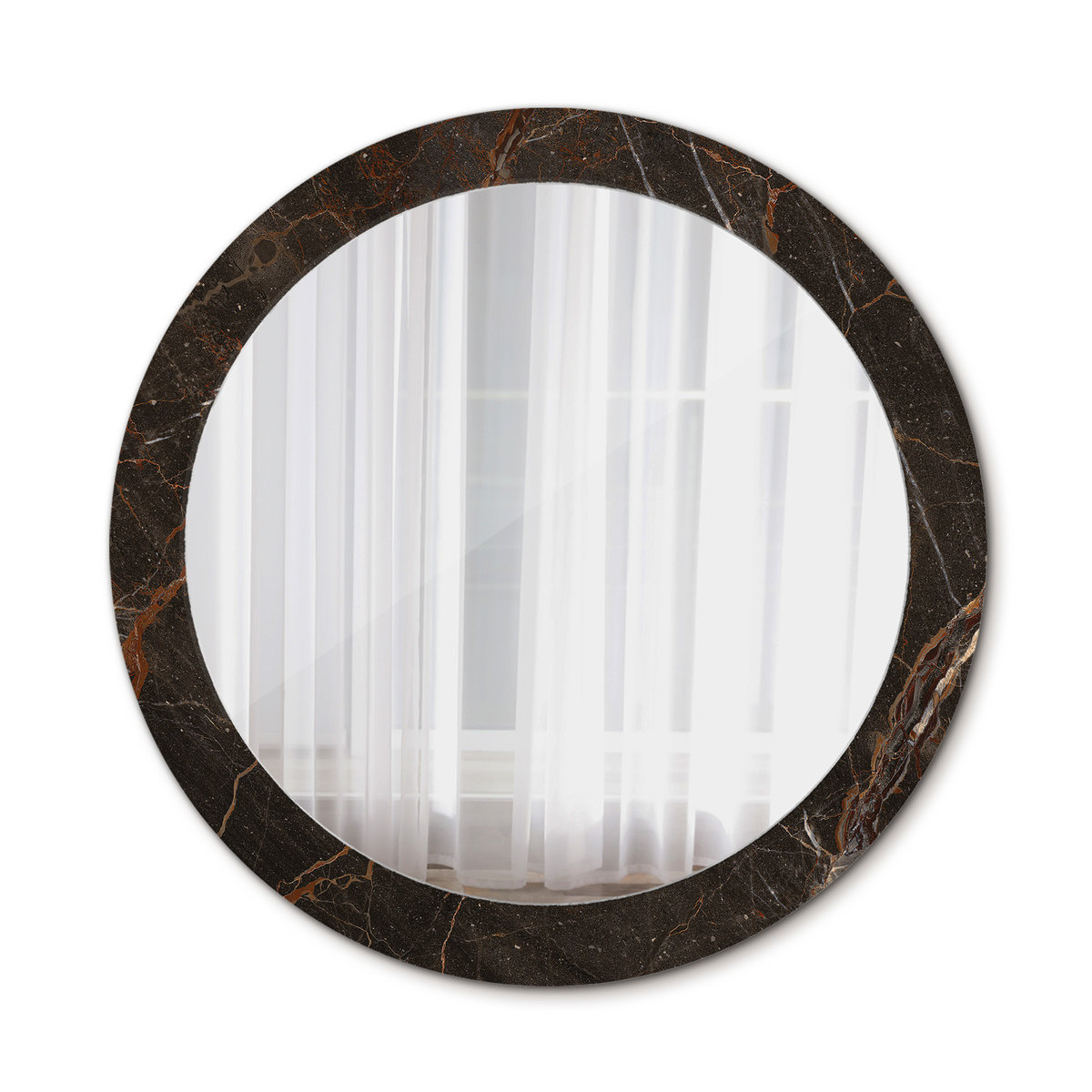 Ścienne Lustro Łazienkowe Brązowy marmur 80cm