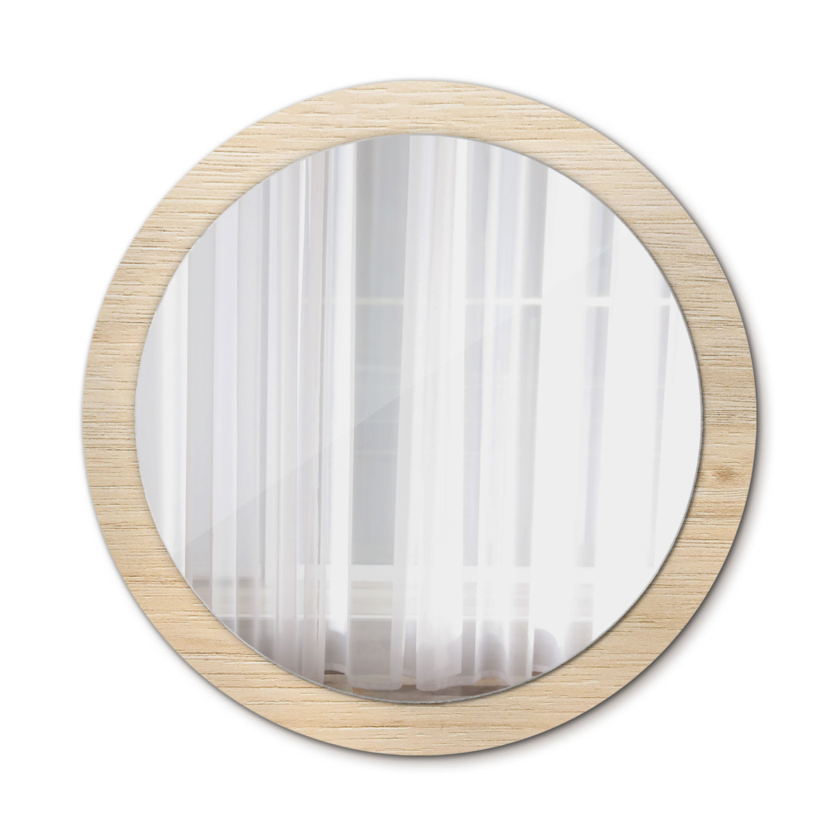 Ścienne Lustro Łazienkowe Jasne drewno 90cm