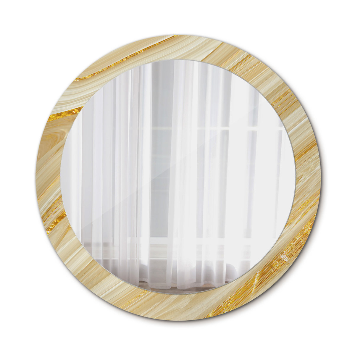Okrągłe Lustro Łazienkowe Złoty abstrakcyjny 80cm