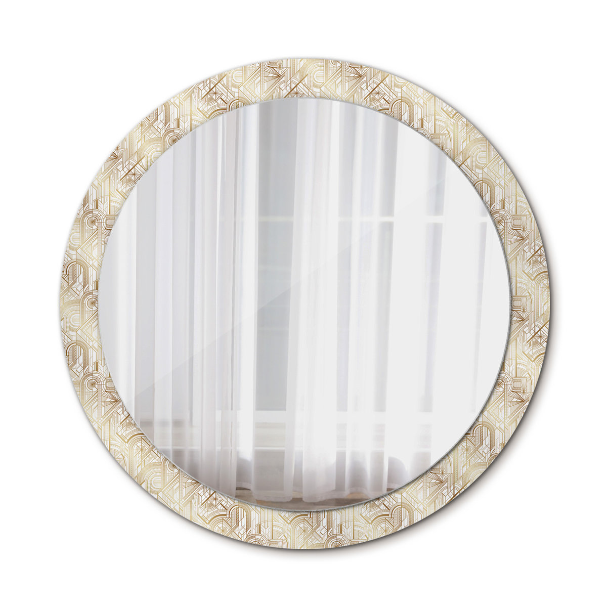 Okrągłe Lustro Ścienne Kompozycja art deco 90cm