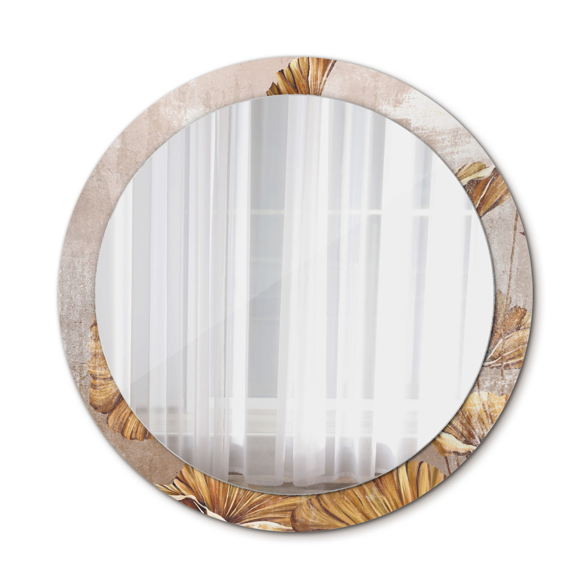 Ścienne Lustro Rama Glamour Boho liście 90cm
