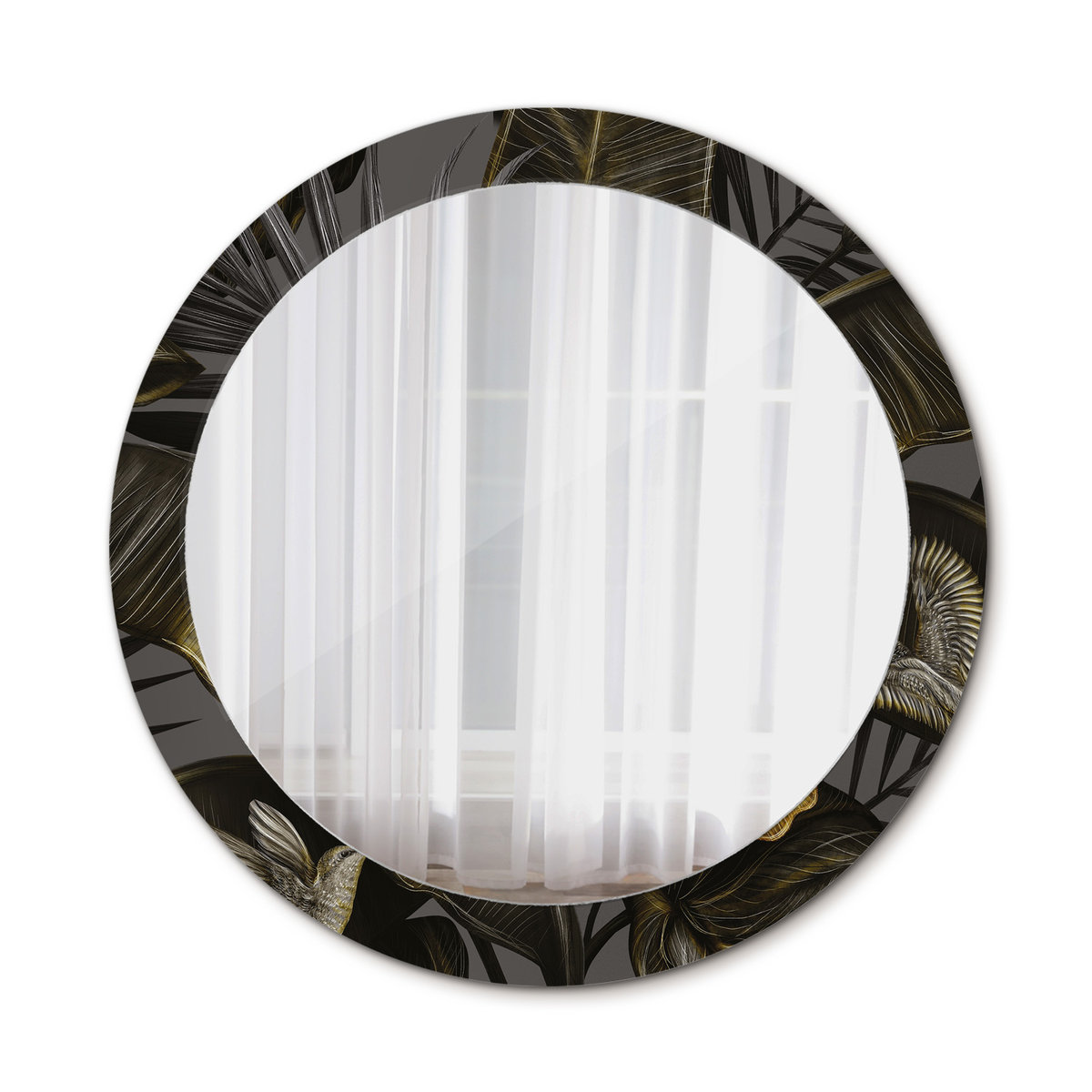 Nowoczesne Lustro do Salonu Kwiaty hibiskusa 80cm