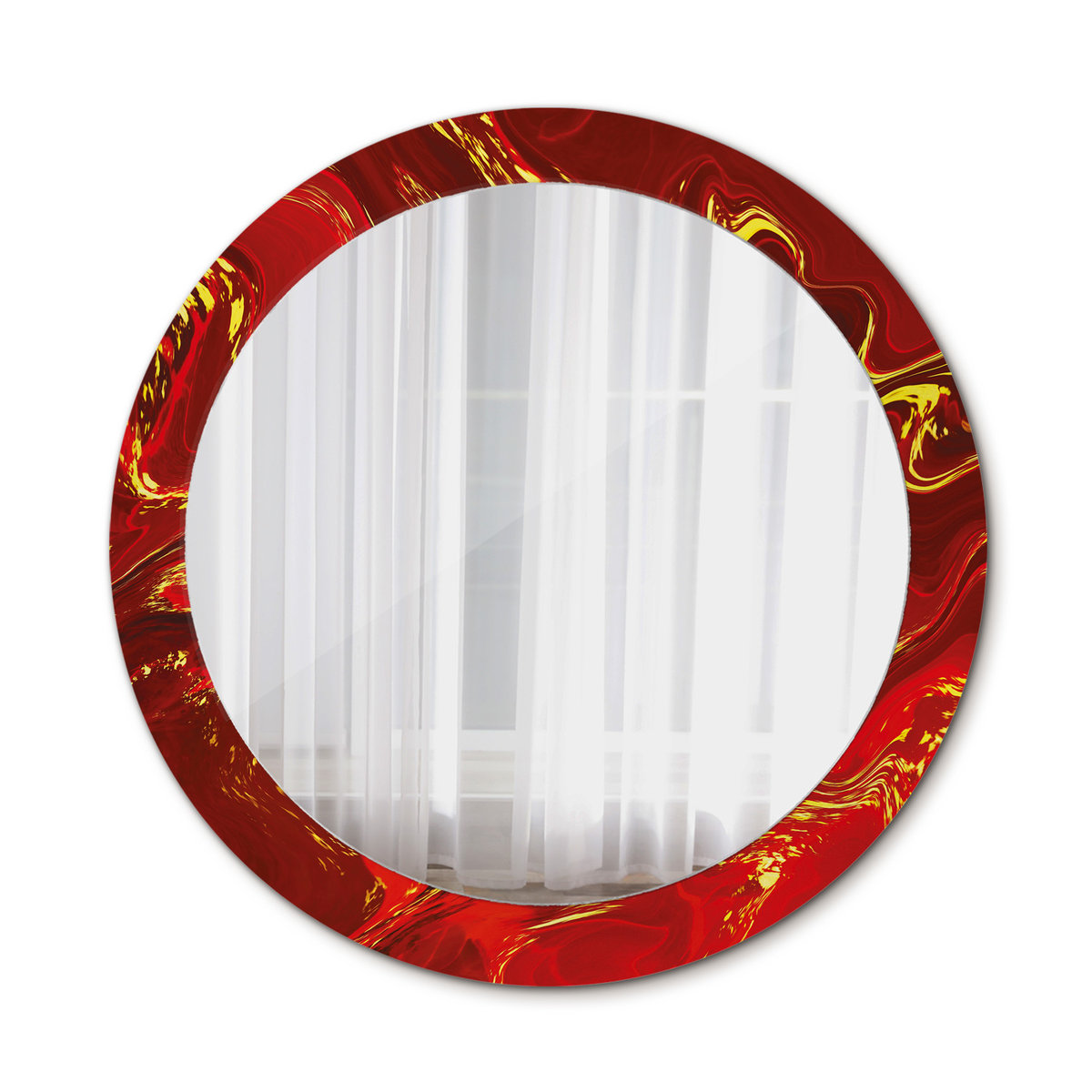 Nowoczesne Lustro Czerwony marmur 80cm