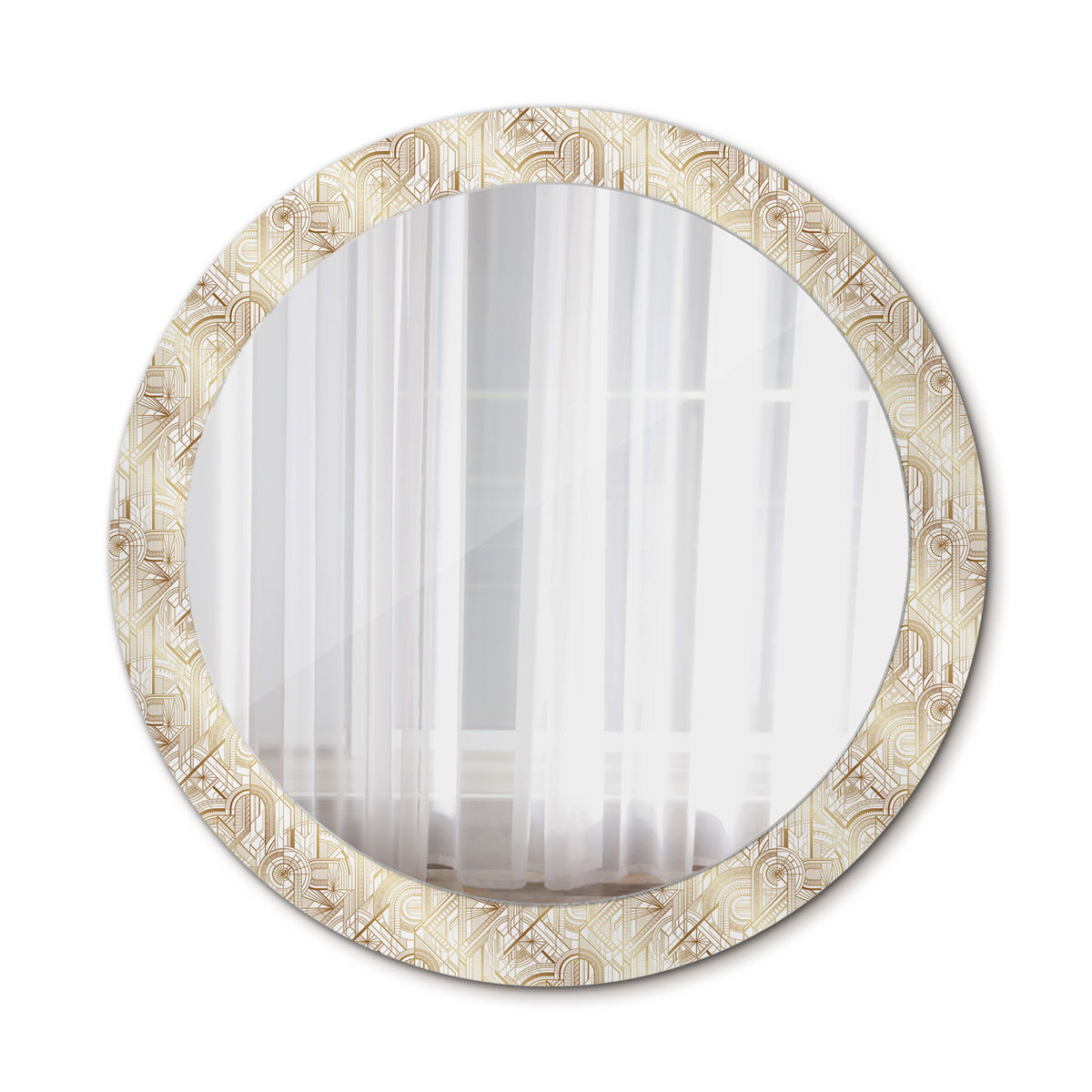 Okrągłe Lustro Ścienne Kompozycja art deco 80cm