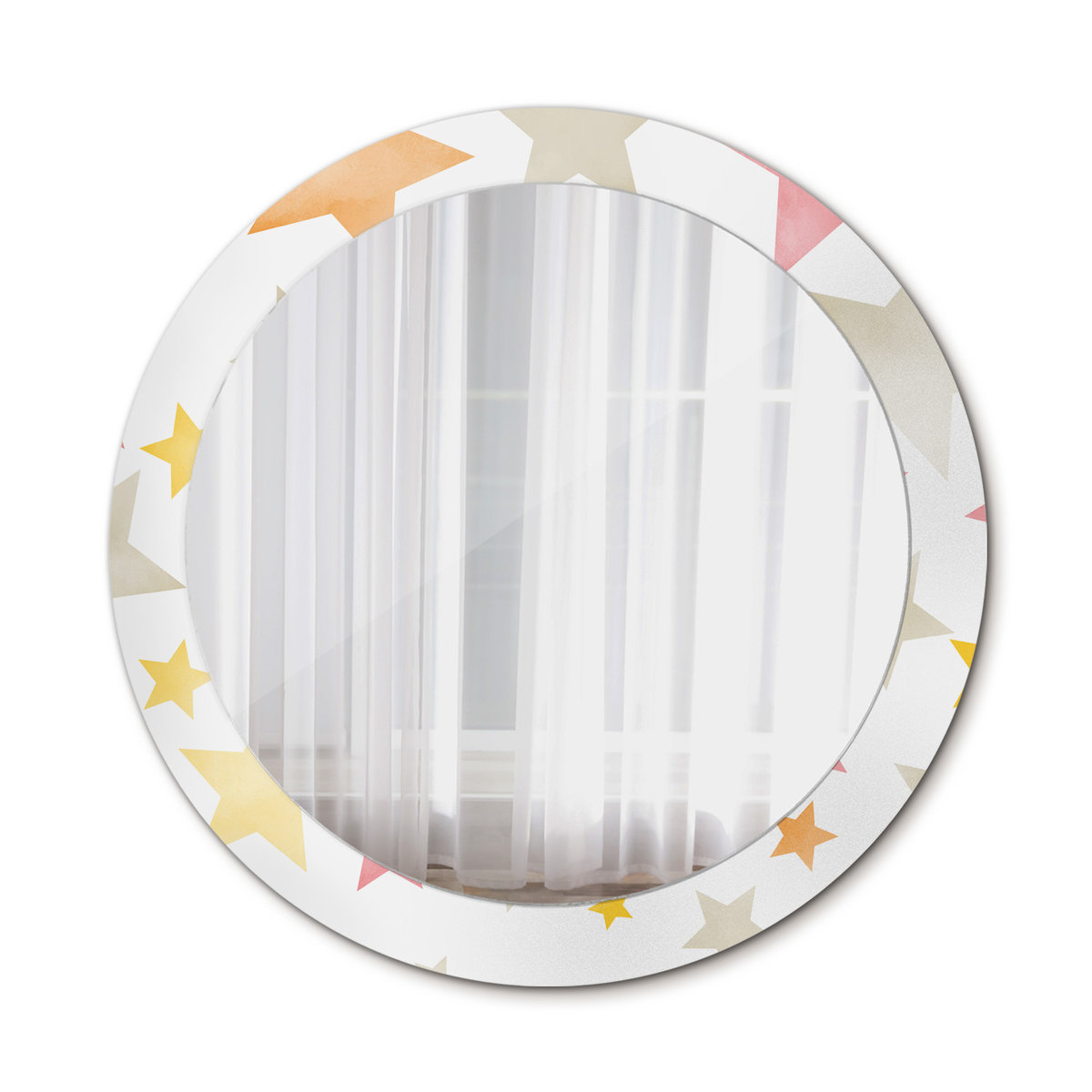 Lustro Wiszące do Łazienki Pastelowe gwiazdy 80cm