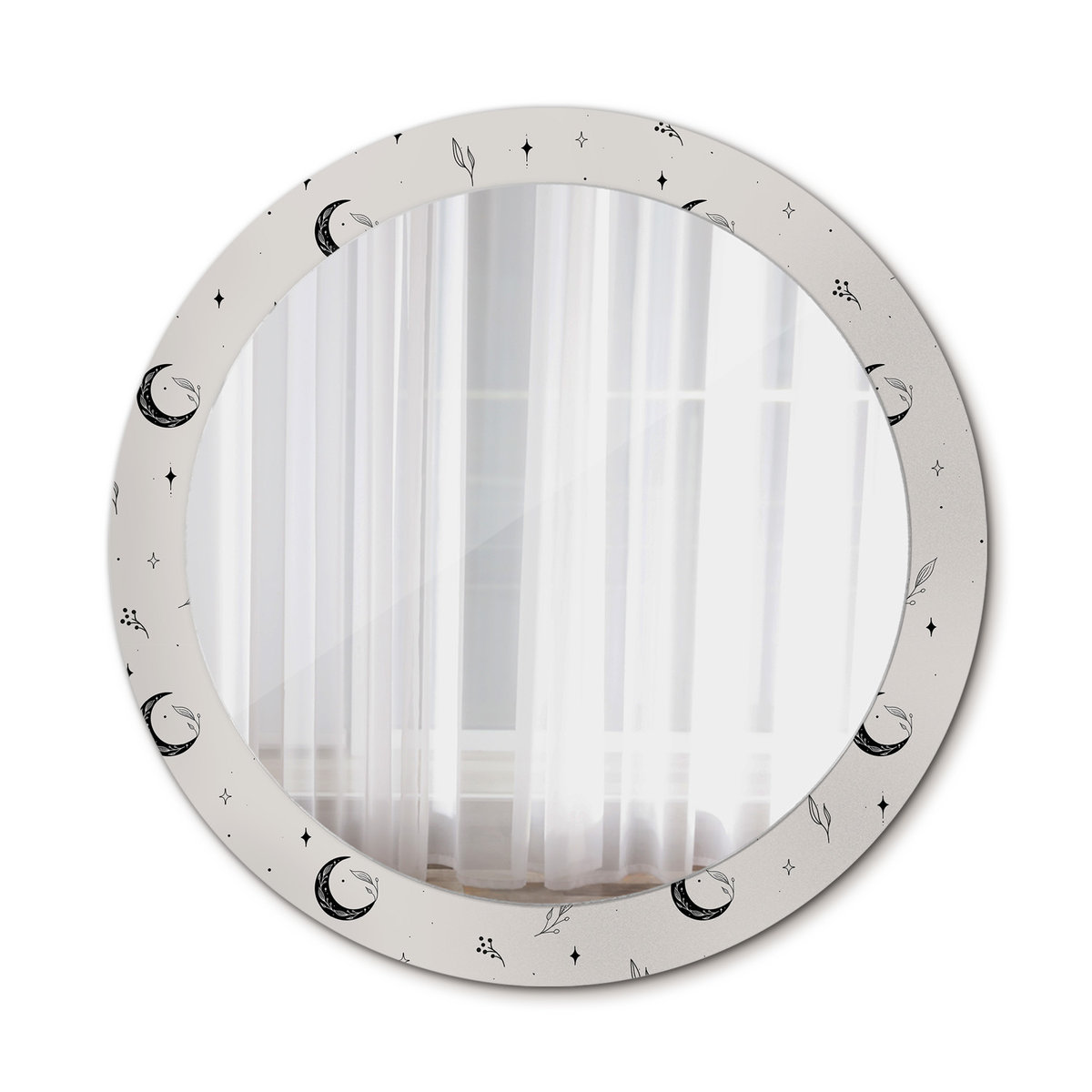 Nowoczesne Lustro Doodle rośliny 80cm