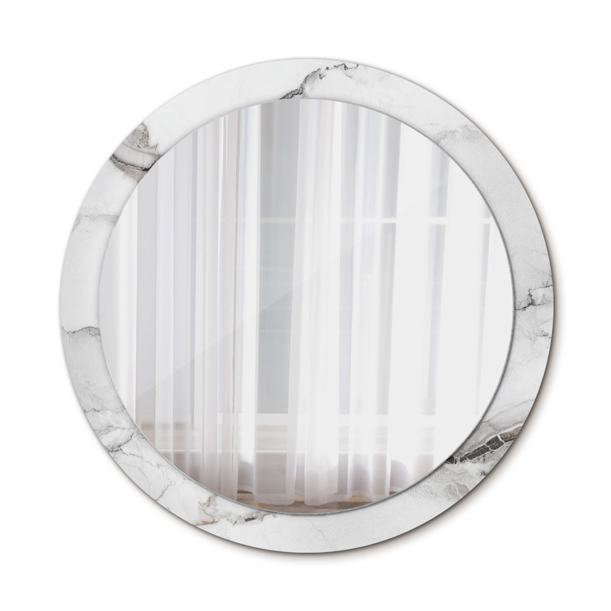 Nowoczesne Lustro do Salonu Biały marmur 90cm