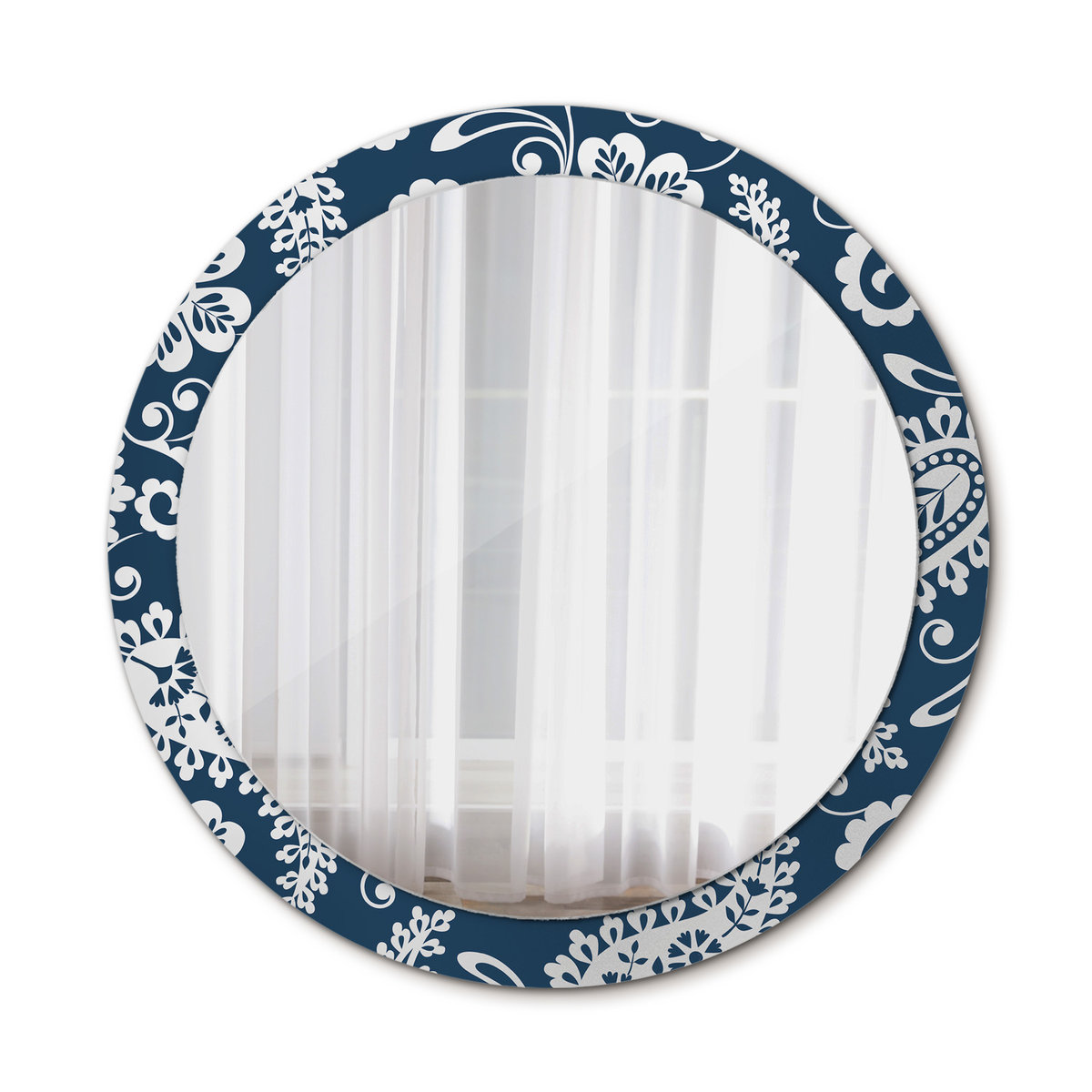 Nowoczesne Lustro Okrągłe Kompozycja Paisley 90cm