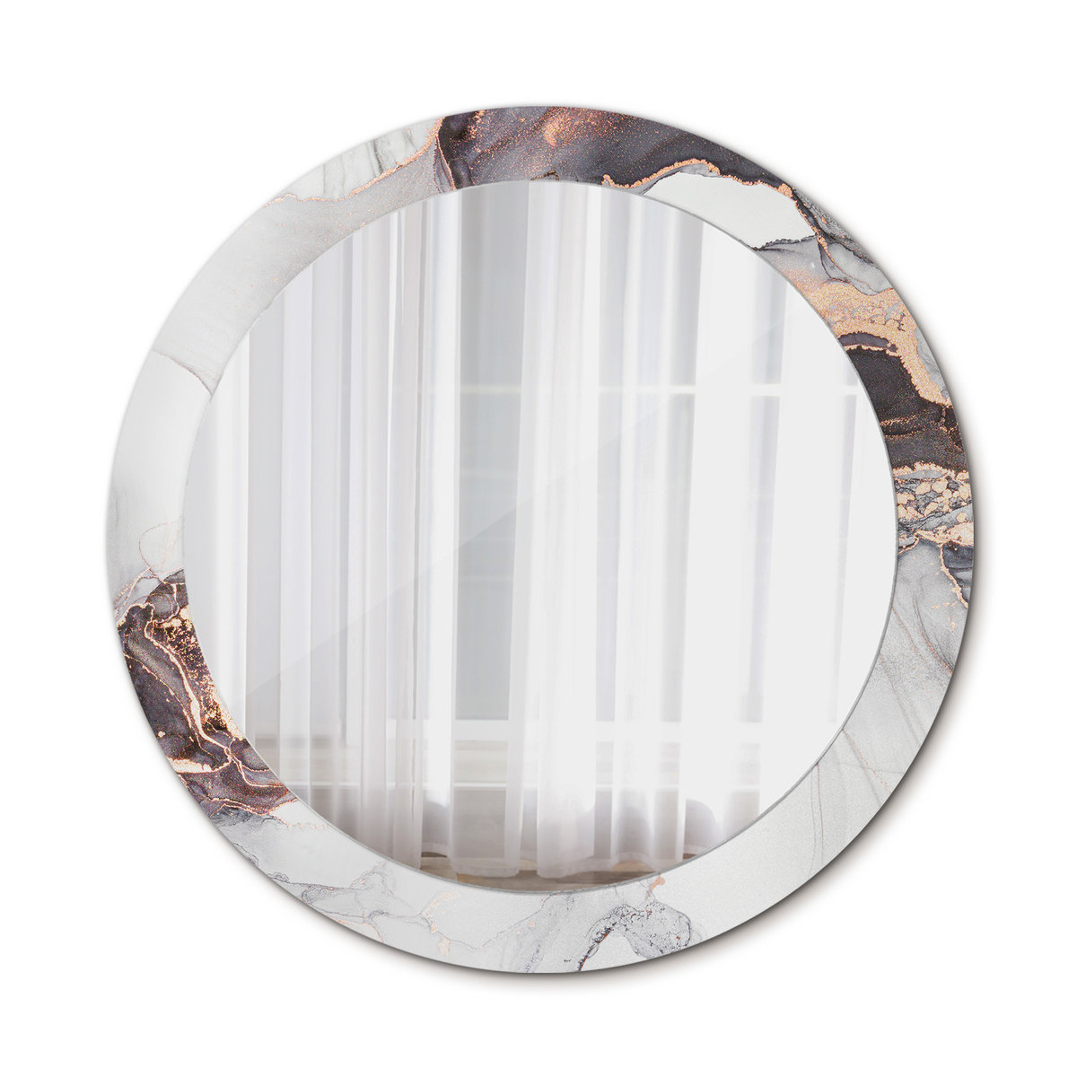 Lustro do Łazienki Glamour Abstrakcja marmur 80cm