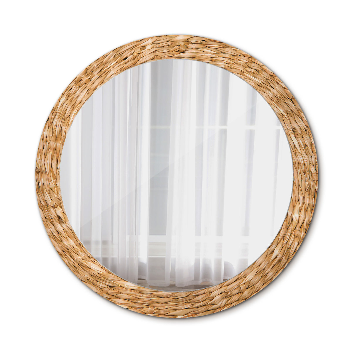 Lustro do Łazienki w Ramie Wiklinowy wzór 80cm