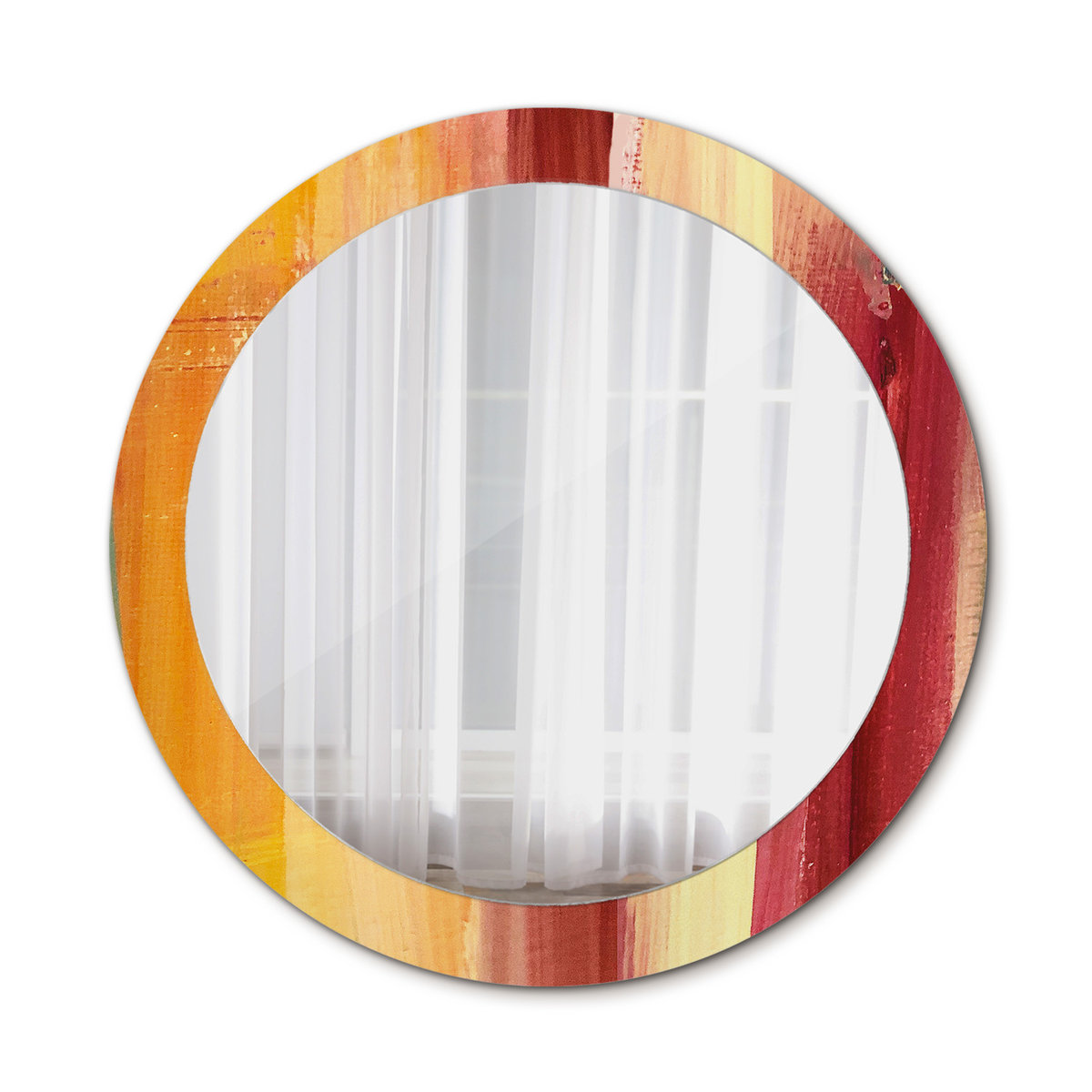 Nowoczesne Okrągłe Lustro Abstrakcyjny obraz 80cm