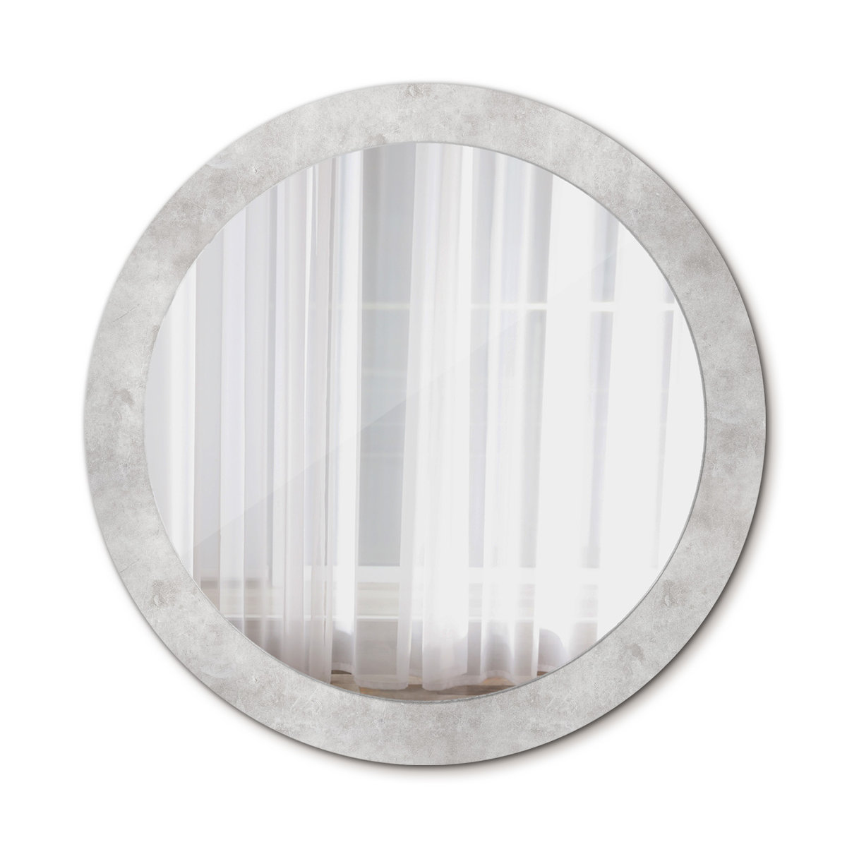 Nowoczesne Lustro Okrągłe Betonowa tekstura 80cm
