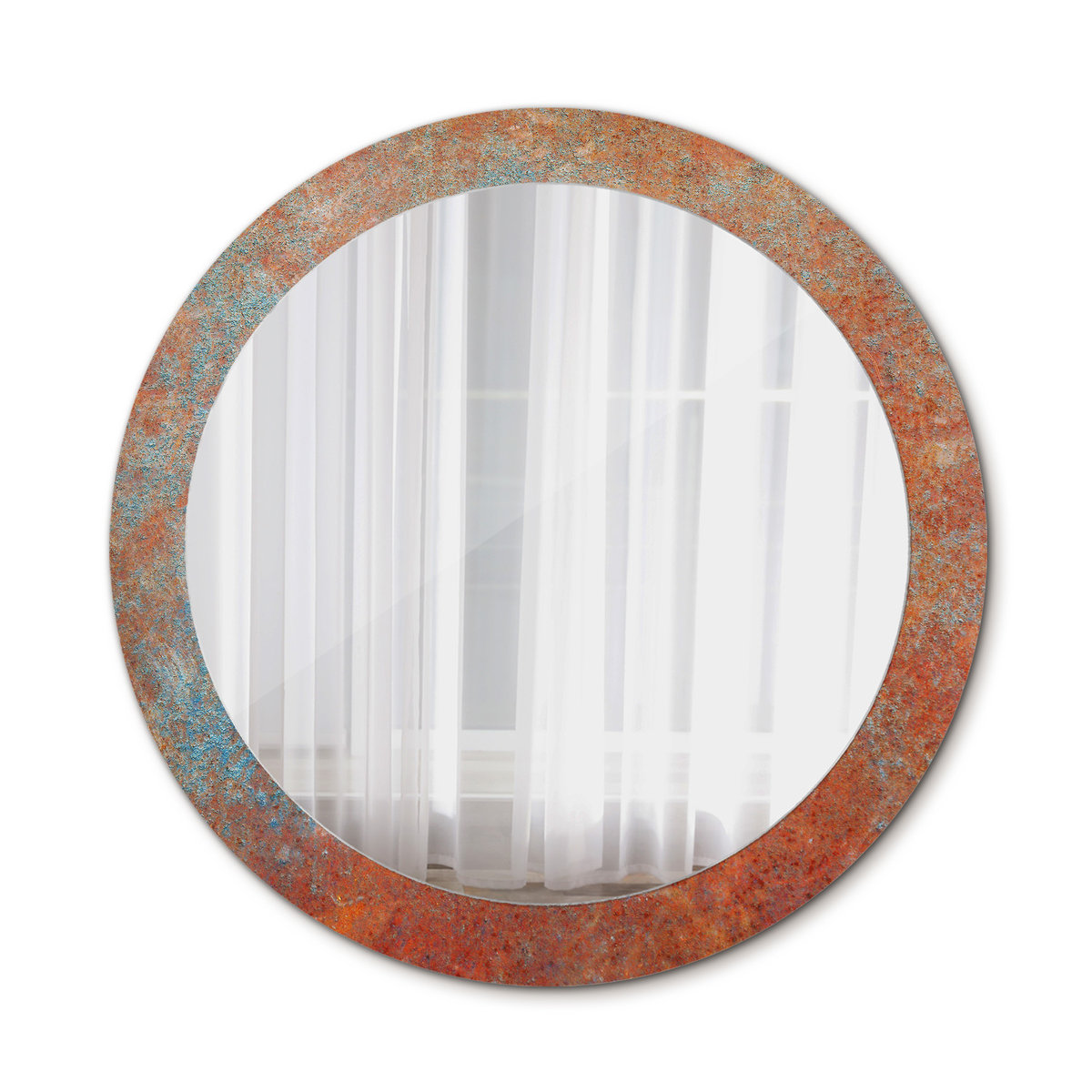 Nowoczesne Lustro do Łazienki Rdzawy metal 80cm