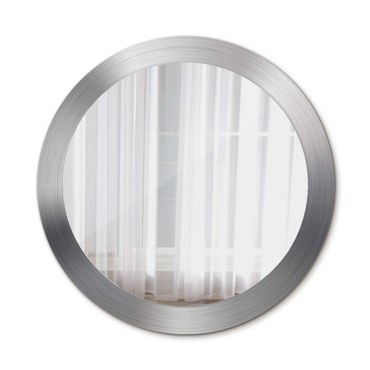 Okrągłe Lustro Ścienne Imitacja metalu 80cm