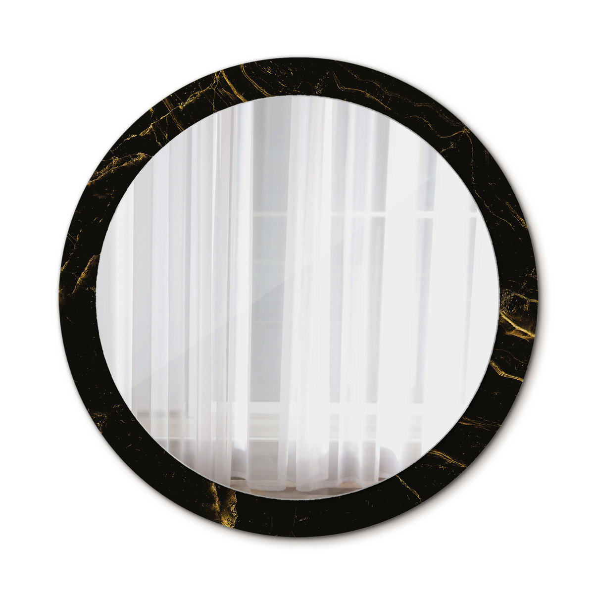Lustro do Łazienki Glamour Czarny marmurek 90cm