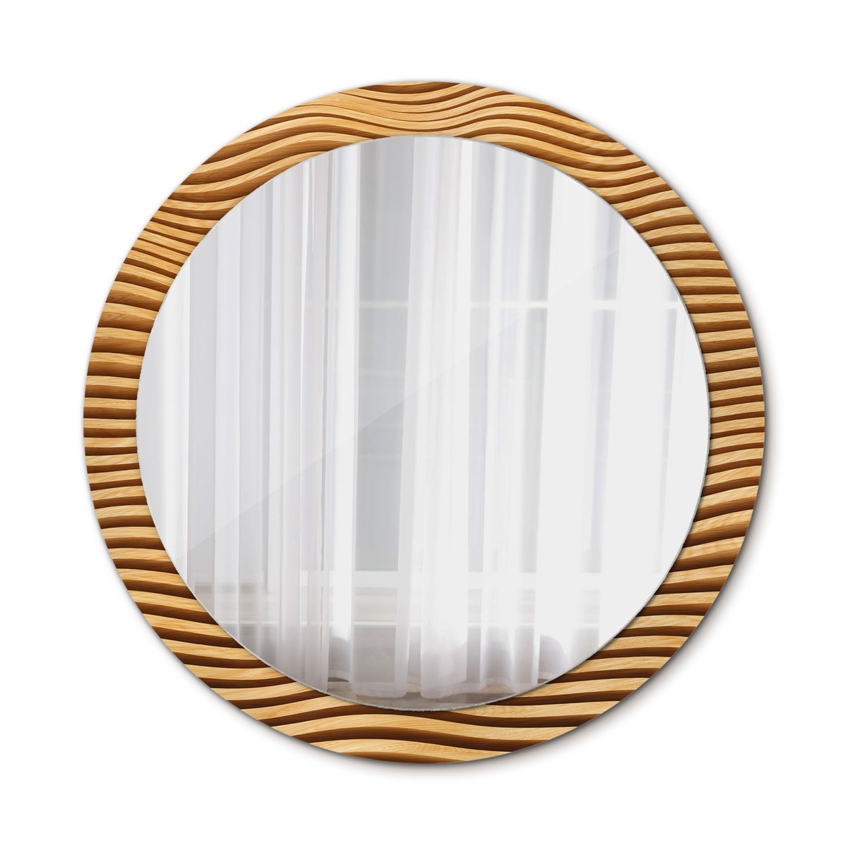 Nowoczesne Lustro do Łazienki Drewniana fala 90cm