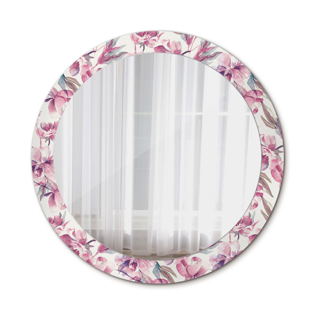 Lustro Wiszące do Łazienki Piwonie kwiaty 80cm