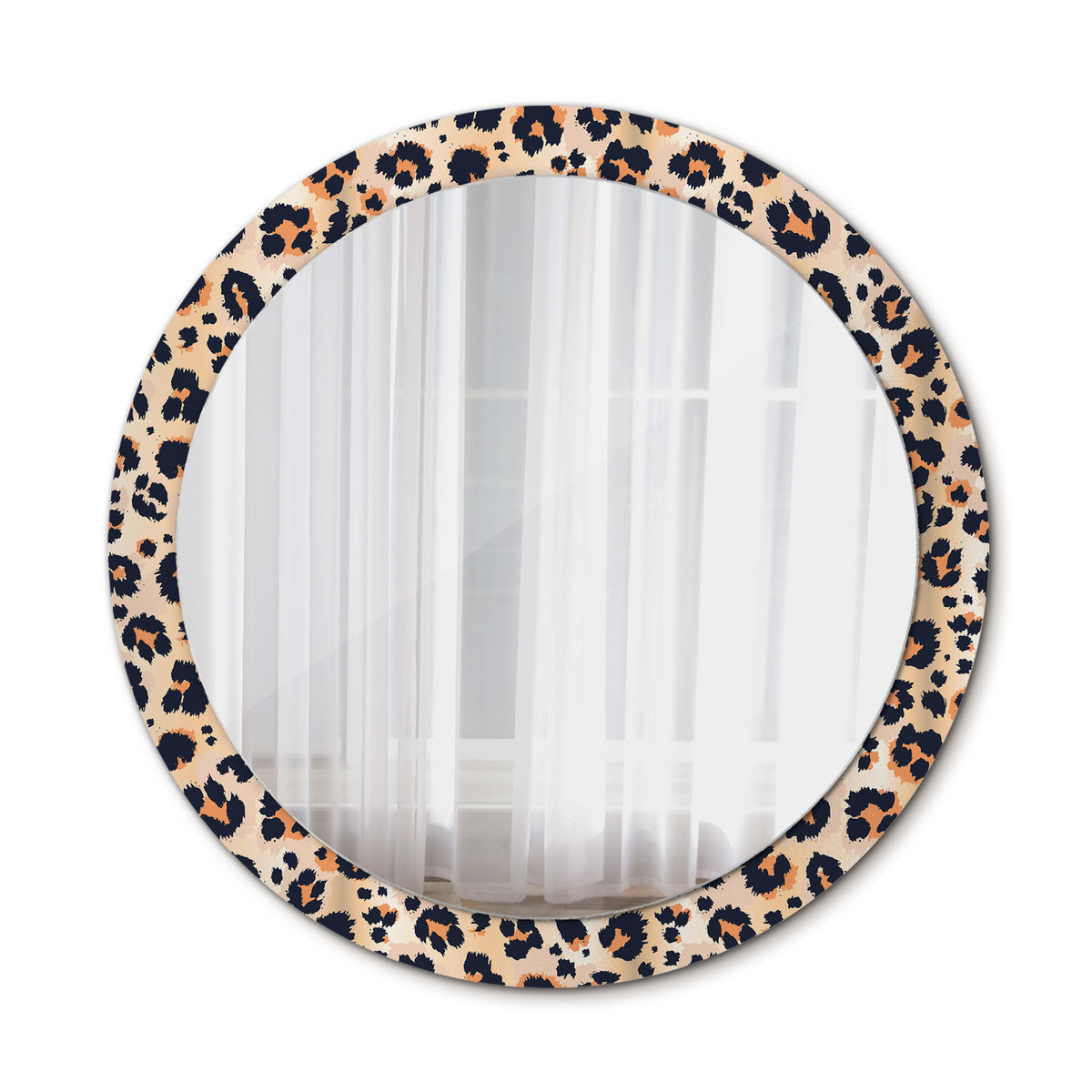 Ścienne Lustro Rama Glamour Wzór w cętki 90cm