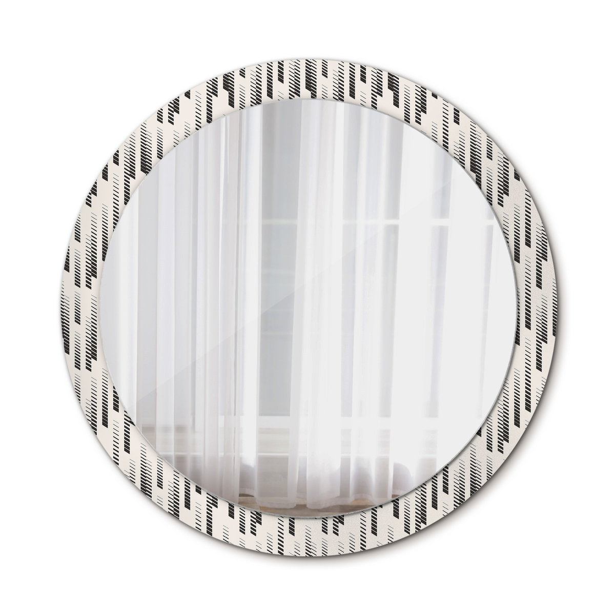 Nowoczesne Lustro do Salonu Wzór w paski 90cm