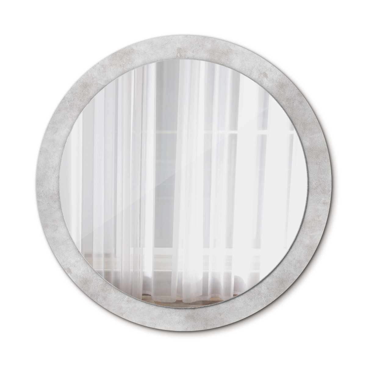 Nowoczesne Lustro Okrągłe Betonowa tekstura 90cm