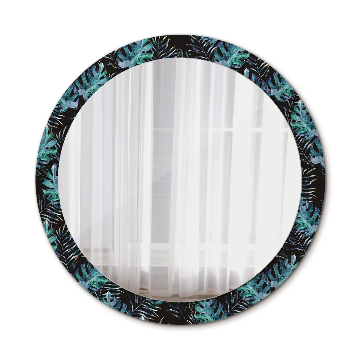 Ścienne Lustro Łazienkowe Egzotyczne liście 90cm