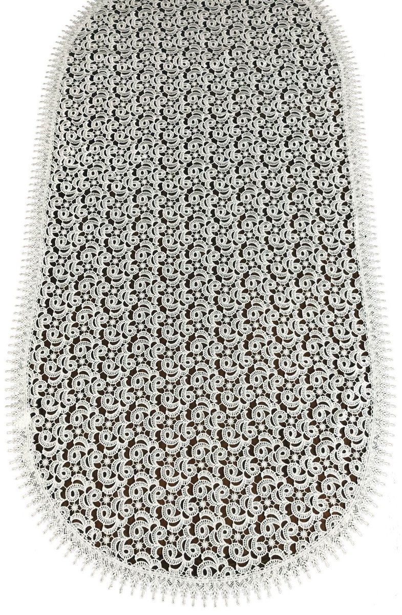 Bieżnik z gipiury, 70x140, ecru geometryczny, GB01-2